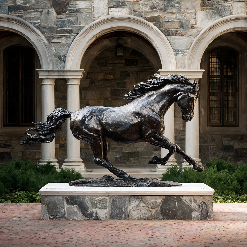 PREMIER Graceful Foal Garden Statue Bronze Finish Young Horse Sculpture for Courtyard or Park PSB-076