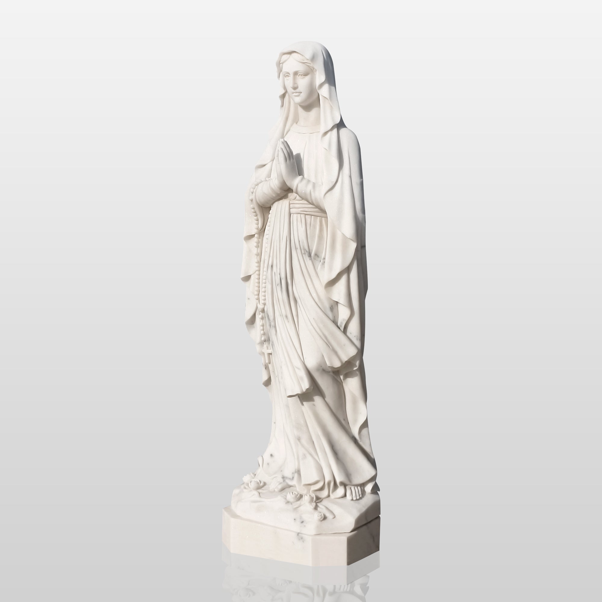 PREMIER Marble Virgin Mary Statue Madonna of Grace for Churches, Chapels, and Sacred Interiors PSM-064