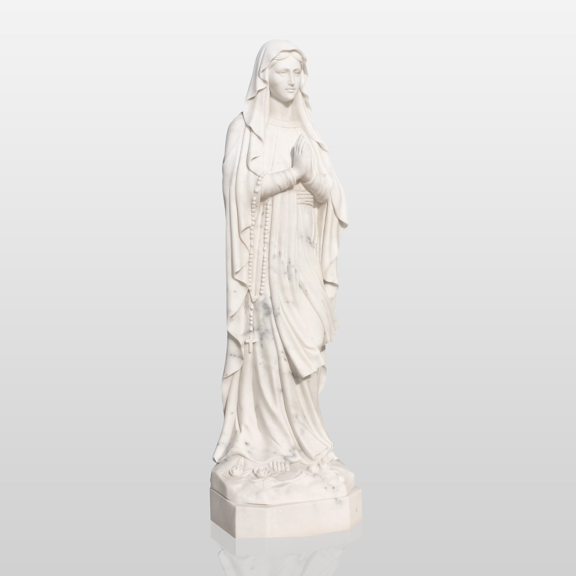PREMIER Marble Virgin Mary Statue Madonna of Grace for Churches, Chapels, and Sacred Interiors PSM-064