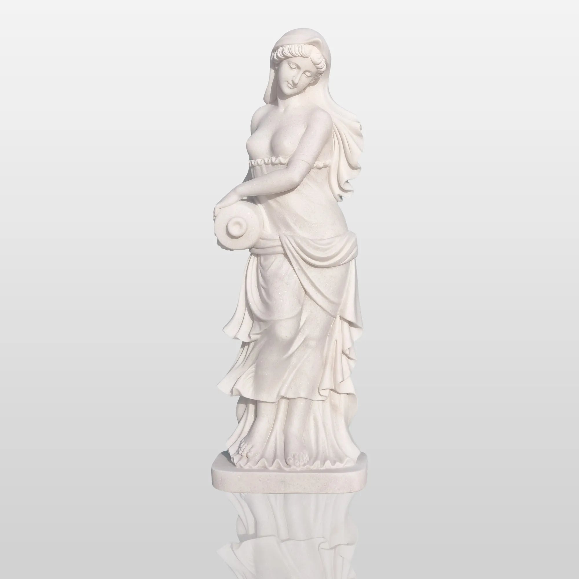 PREMIER Life-size Marble Statue for Garden Greek Lady with Bottle Custom Sculpture PSM-009