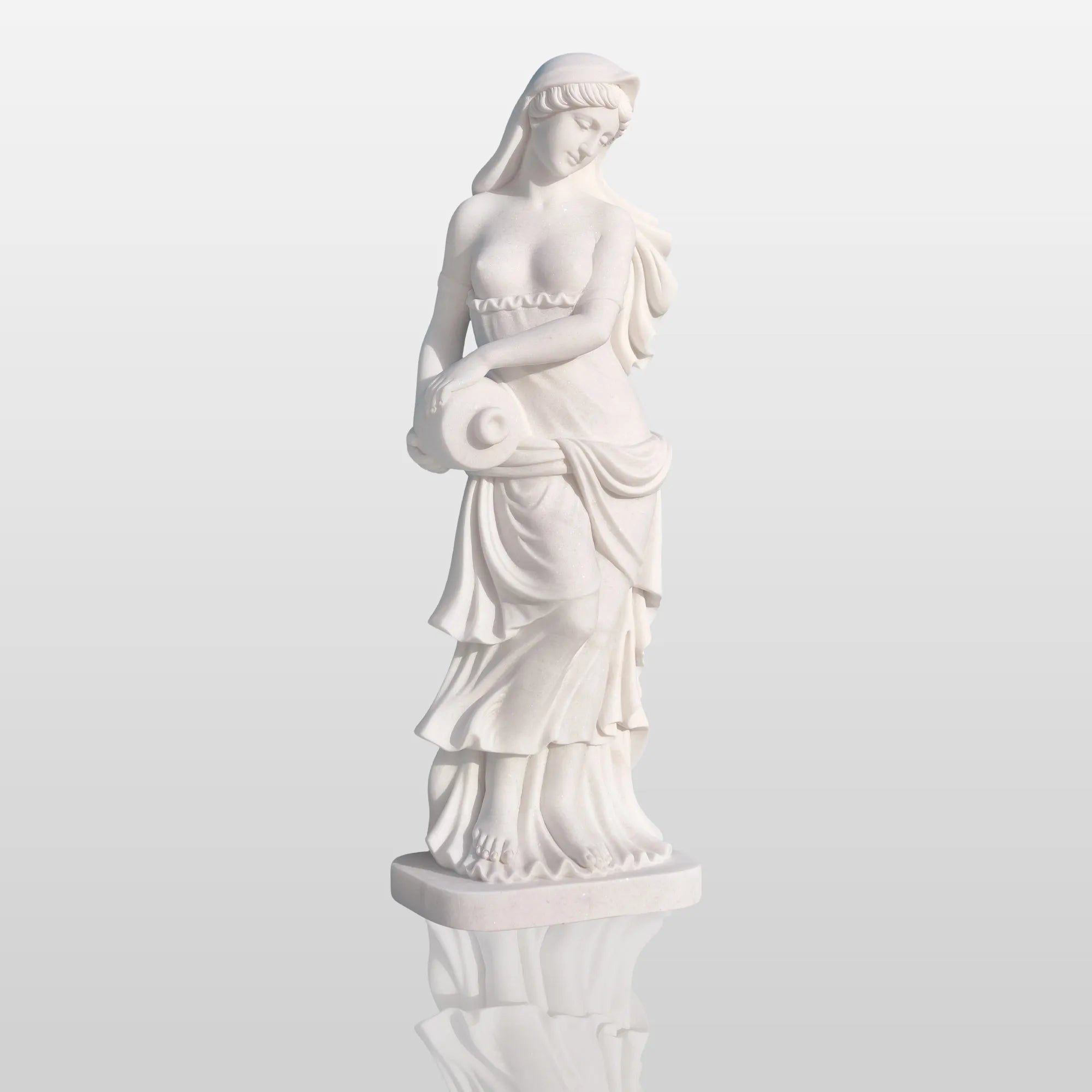 PREMIER Life-size Marble Statue for Garden Greek Lady with Bottle Custom Sculpture PSM-009