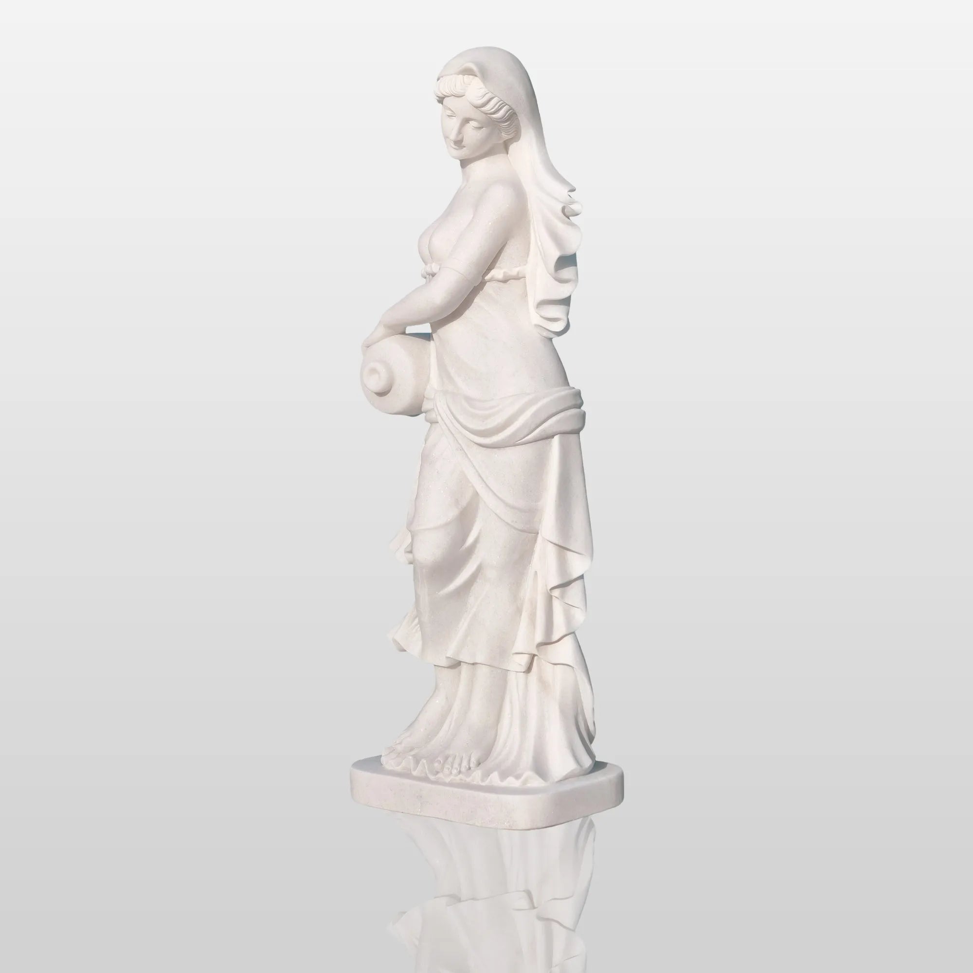 PREMIER Life-size Marble Statue for Garden Greek Lady with Bottle Custom Sculpture PSM-009