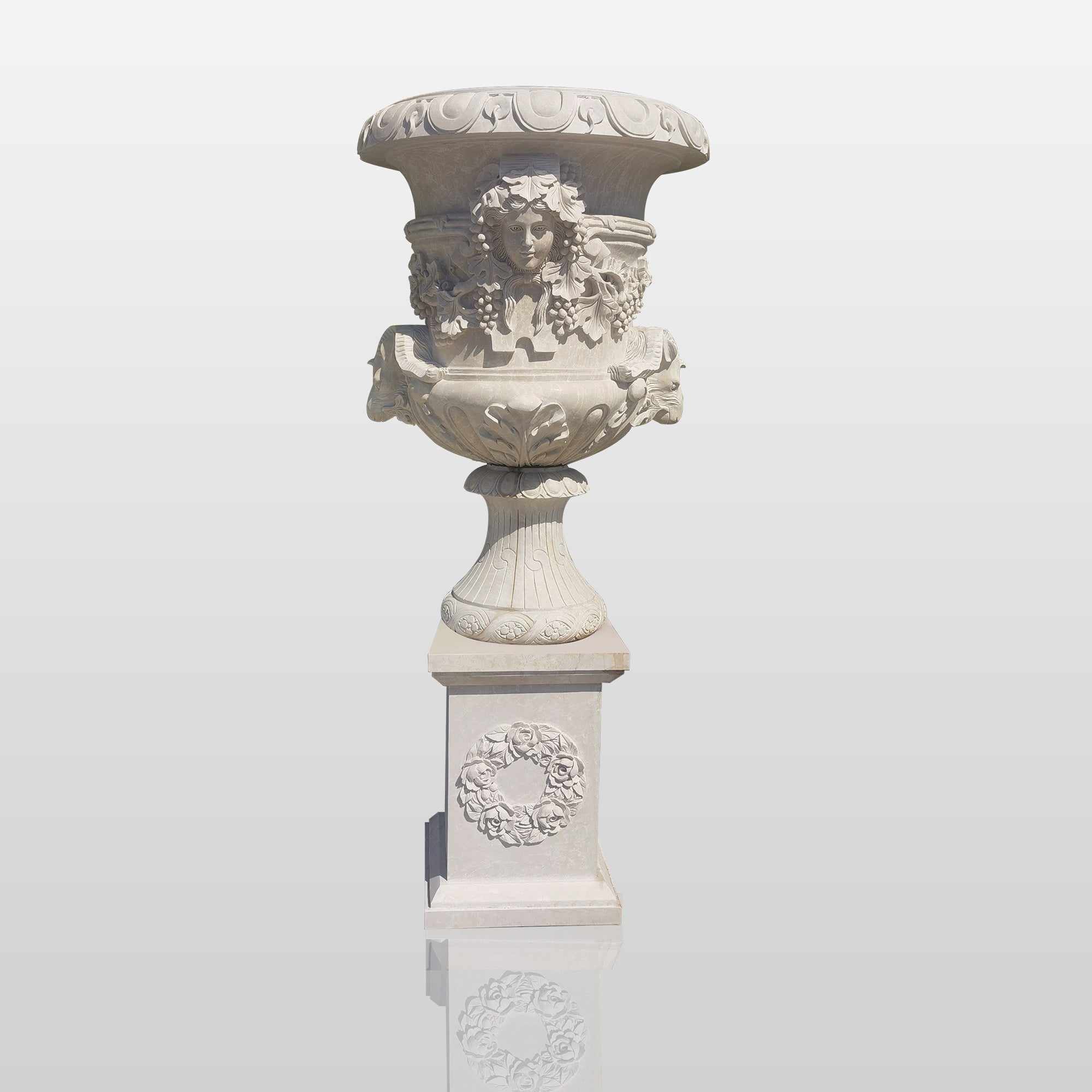 PREMIER Marble Flowerpot Sculpture Classical Garden Urn for Luxury Landscaping PSM-047