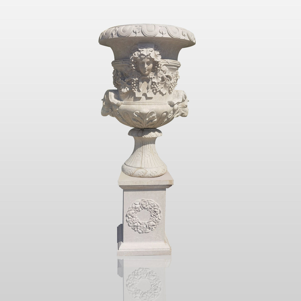 PREMIER Marble Flowerpot Sculpture Classical Garden Urn for Luxury Landscaping PSM-047