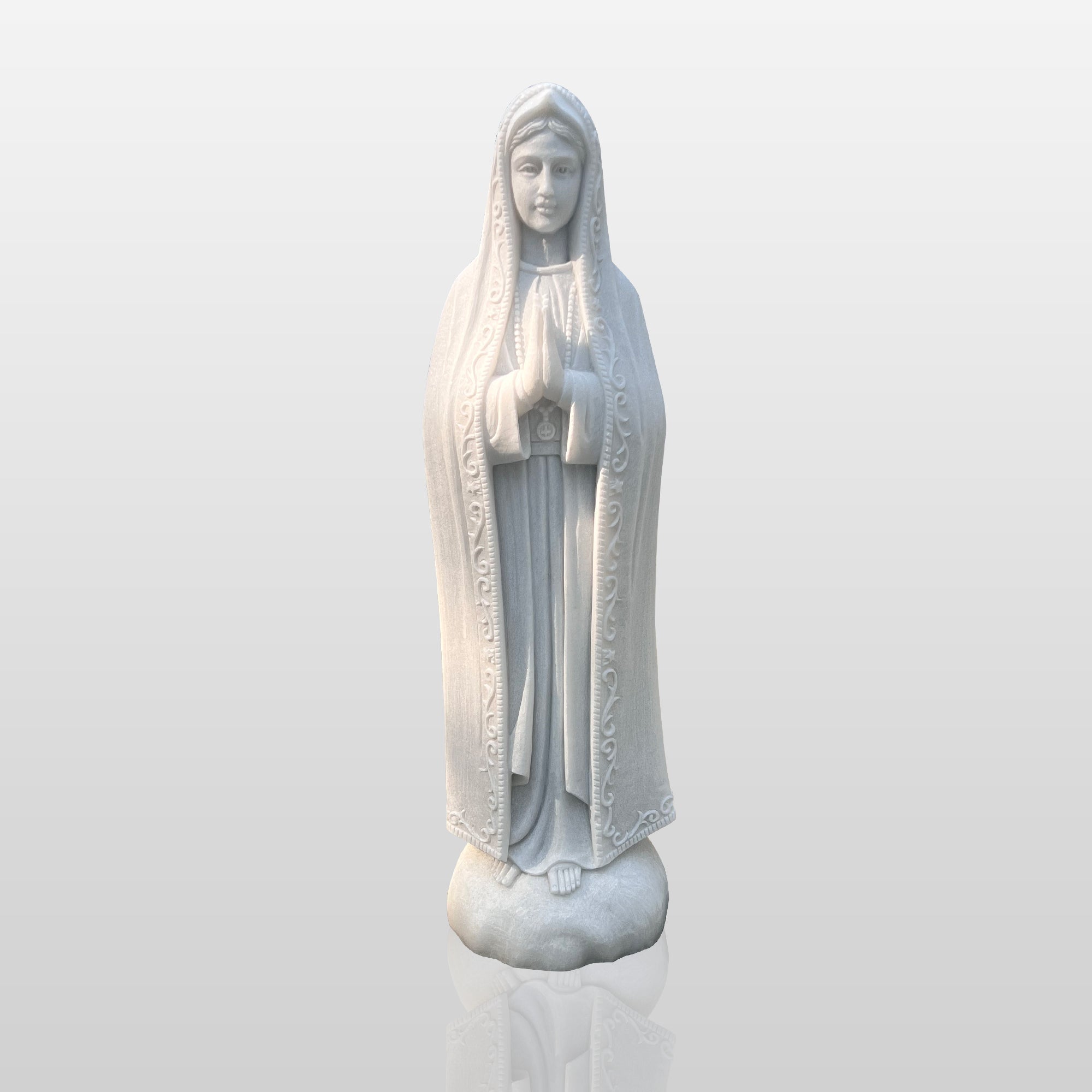 PREMIER Our Lady of Guadalupe Statue Hand-Carved Marble Virgin Mary Sculpture for Garden & Church PSM-061