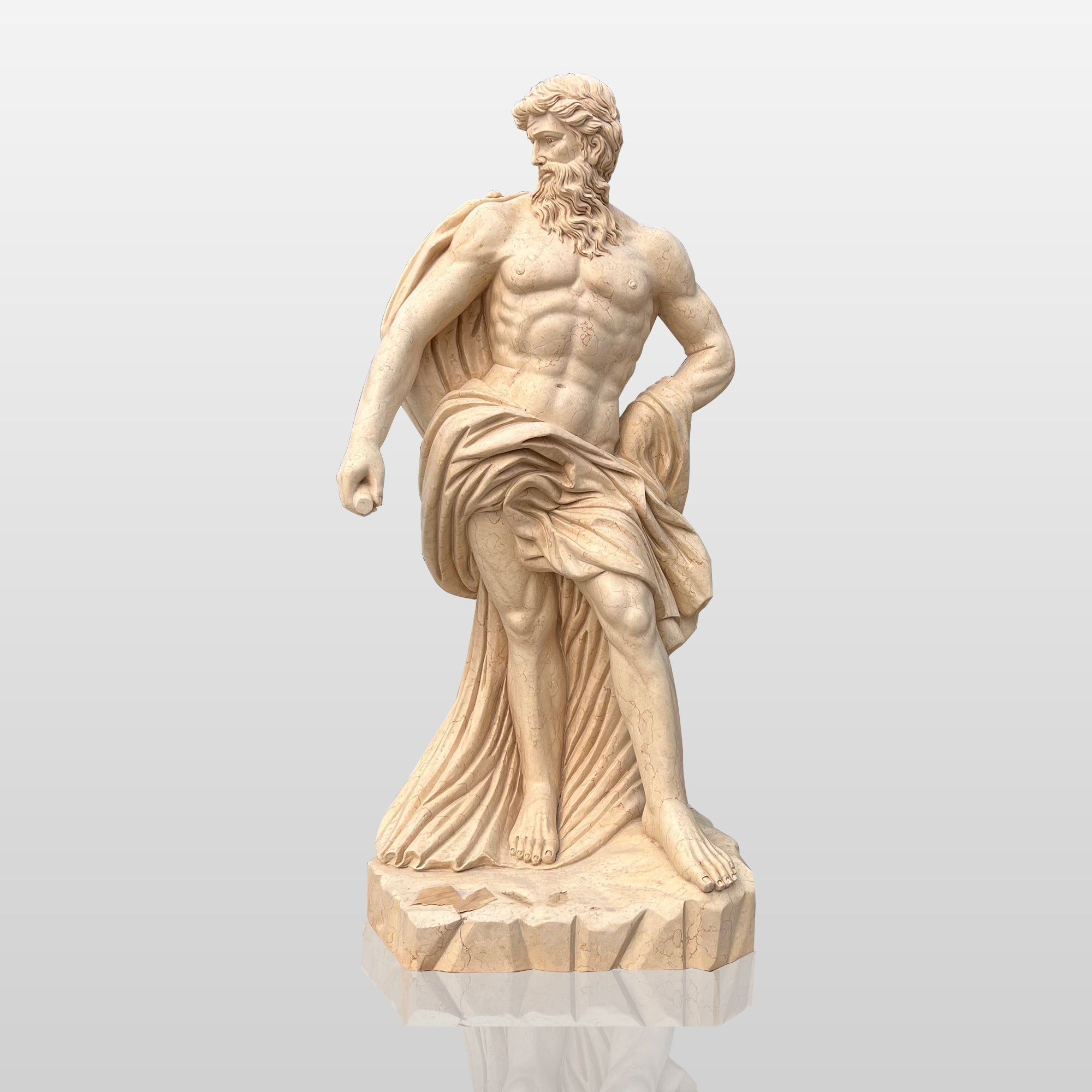 PREMIER Poseidon Garden Statue Hand-Carved Sculpture of the Greek God of the Sea PSM-059