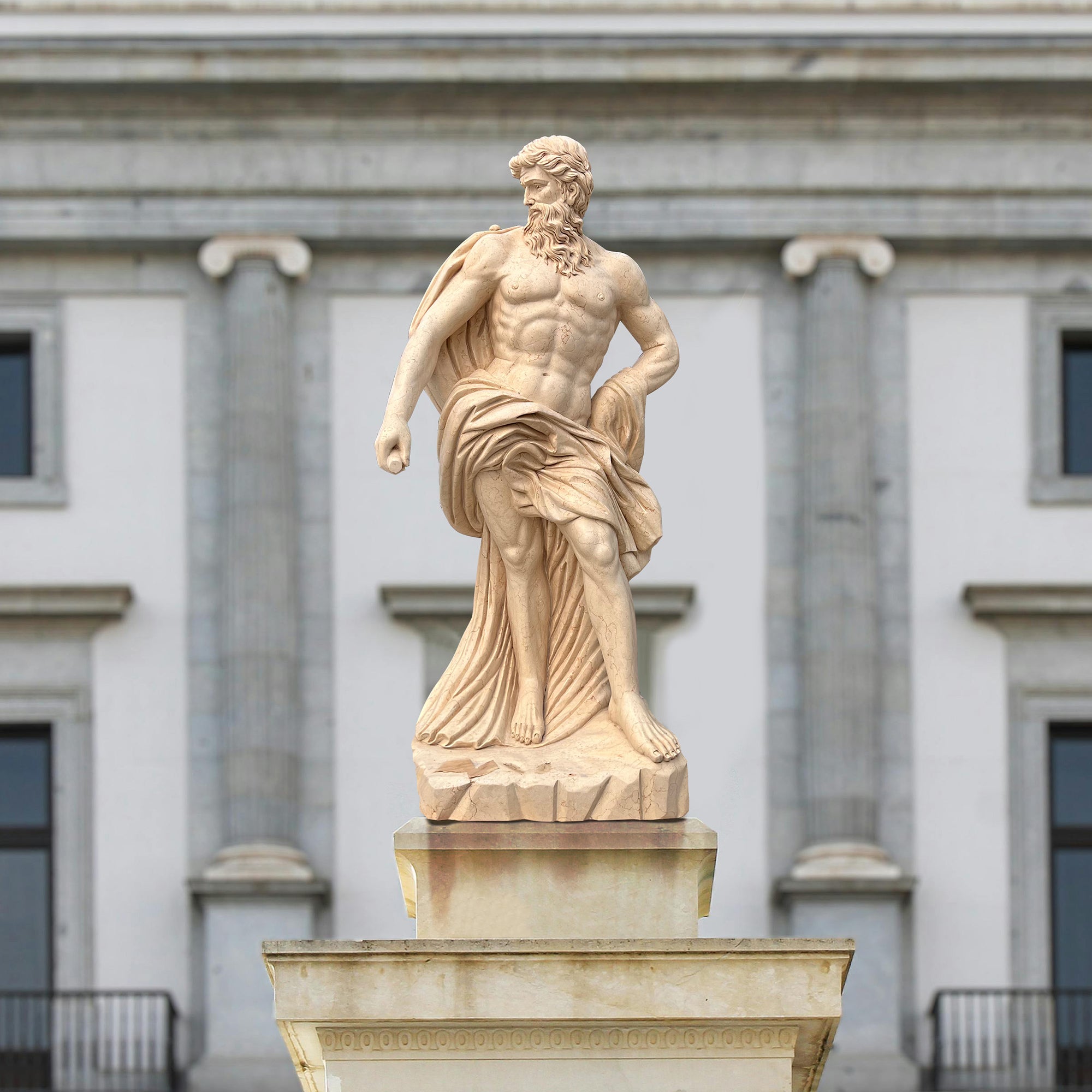 PREMIER Poseidon Garden Statue Hand-Carved Sculpture of the Greek God of the Sea PSM-059