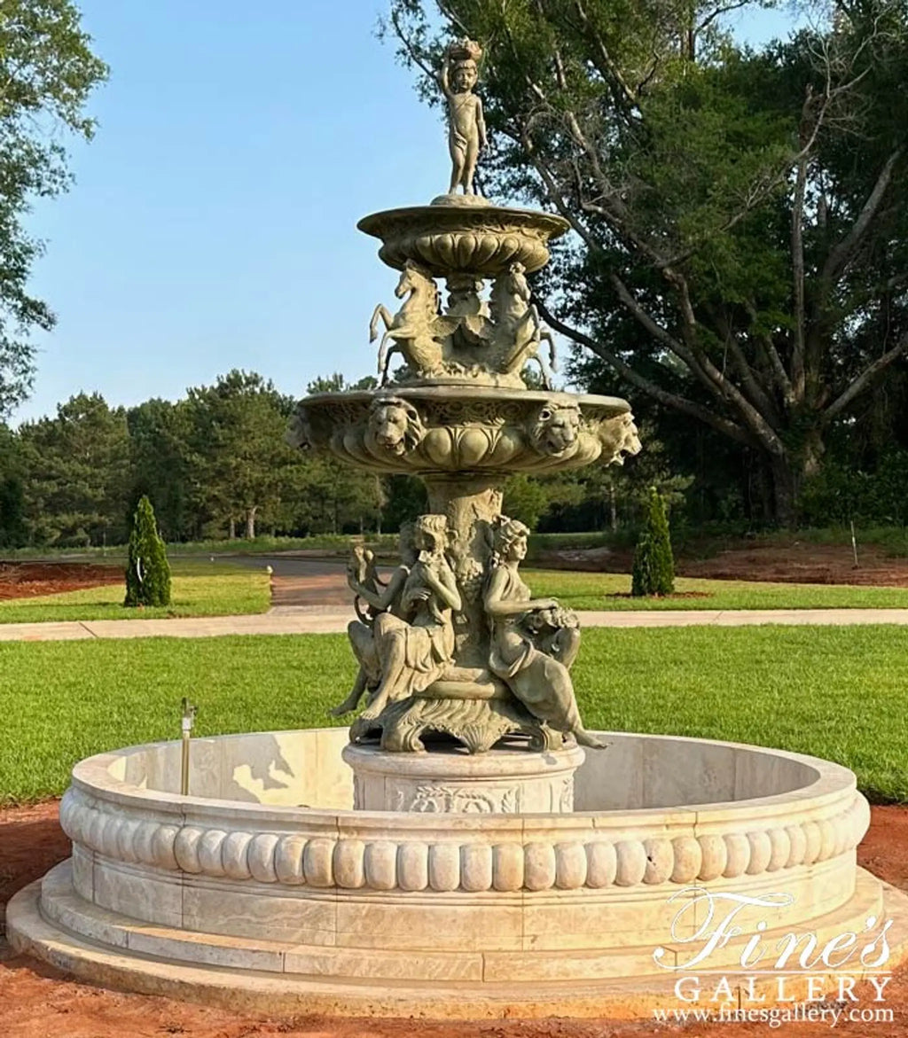 The Grandeur Two-Tier Patina Bronze Fountain