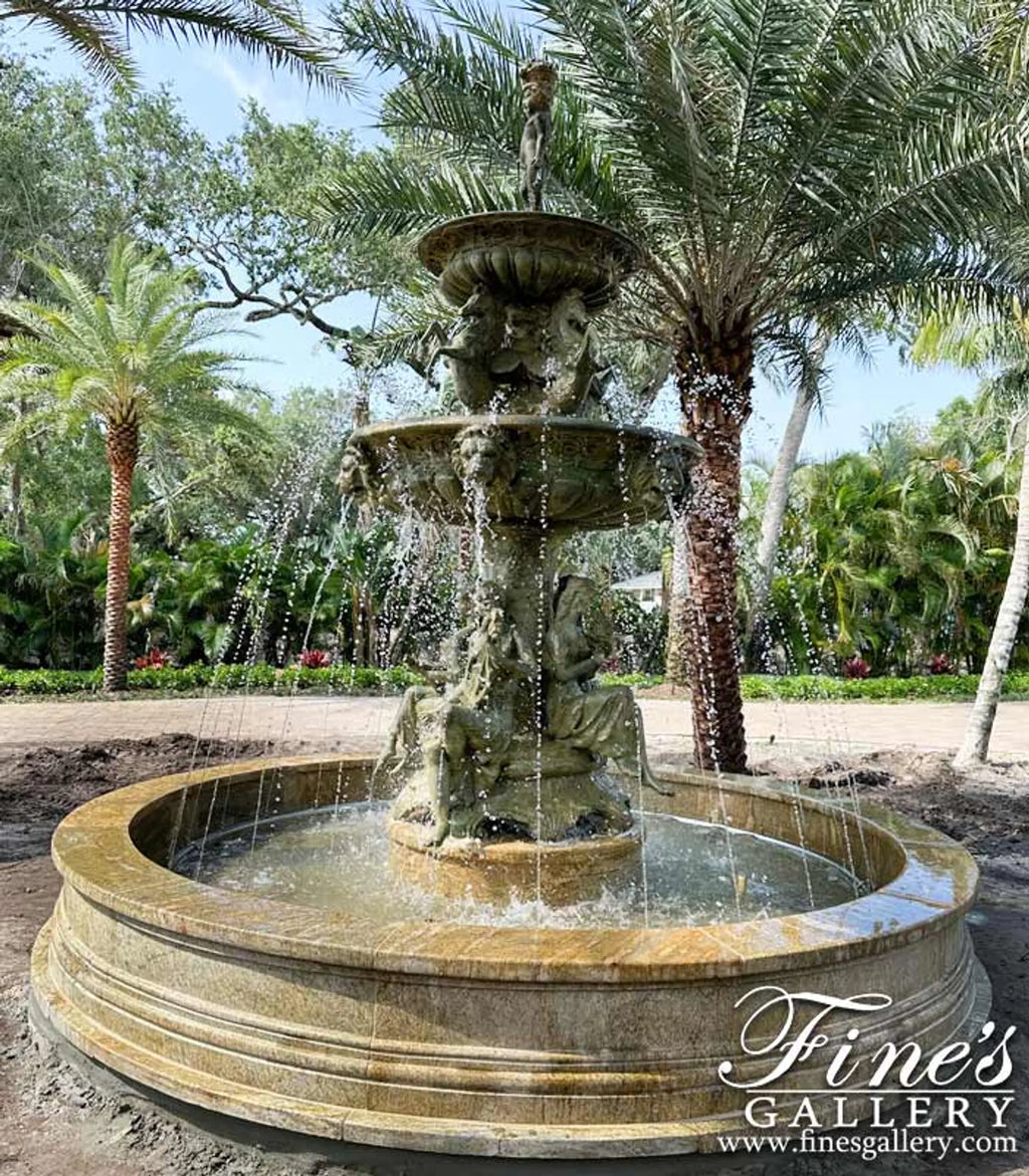 The Grandeur Two-Tier Patina Bronze Fountain