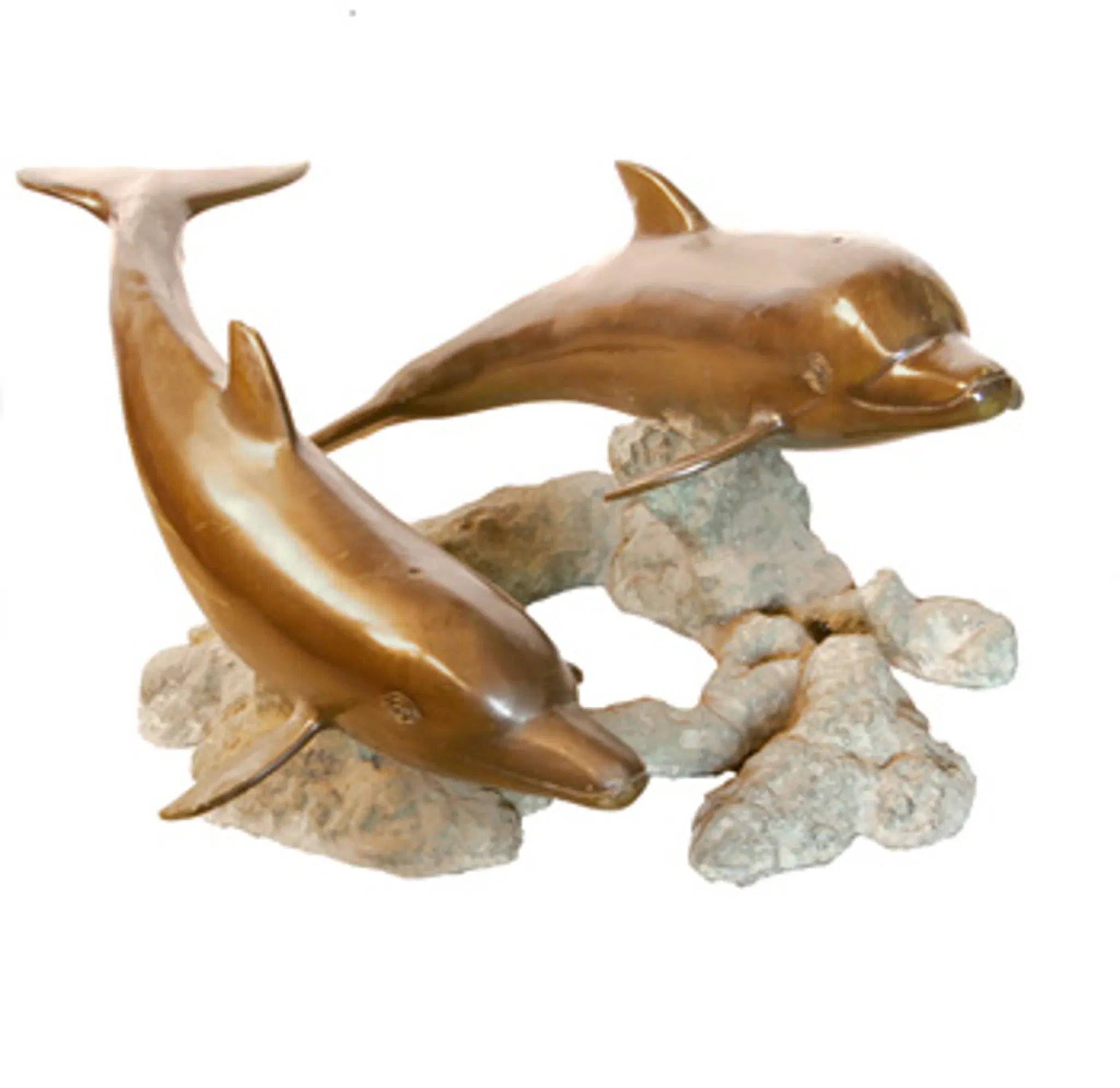 Vintage Bronze Dolphins Coffee Table