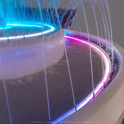 Simplistic Beveled Pool Basin and Oversized Hollow Base in Statuary Marble