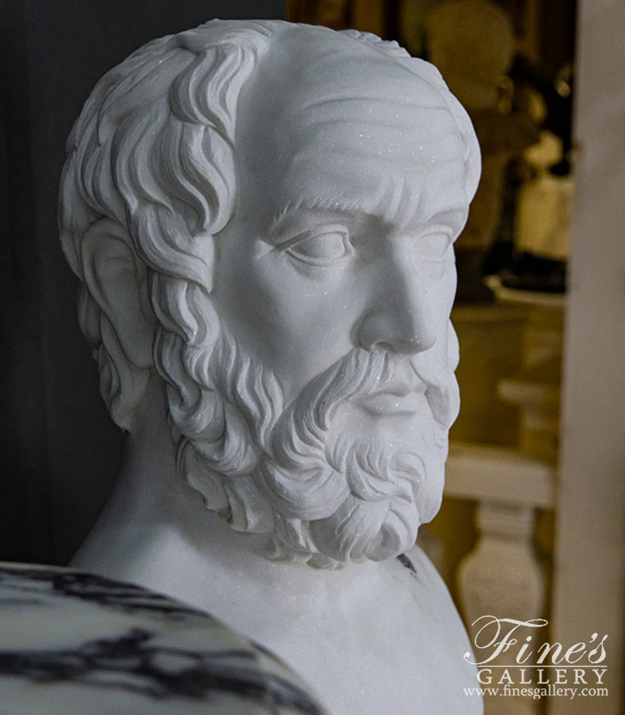 Bust of Plato in Statuary White Marble