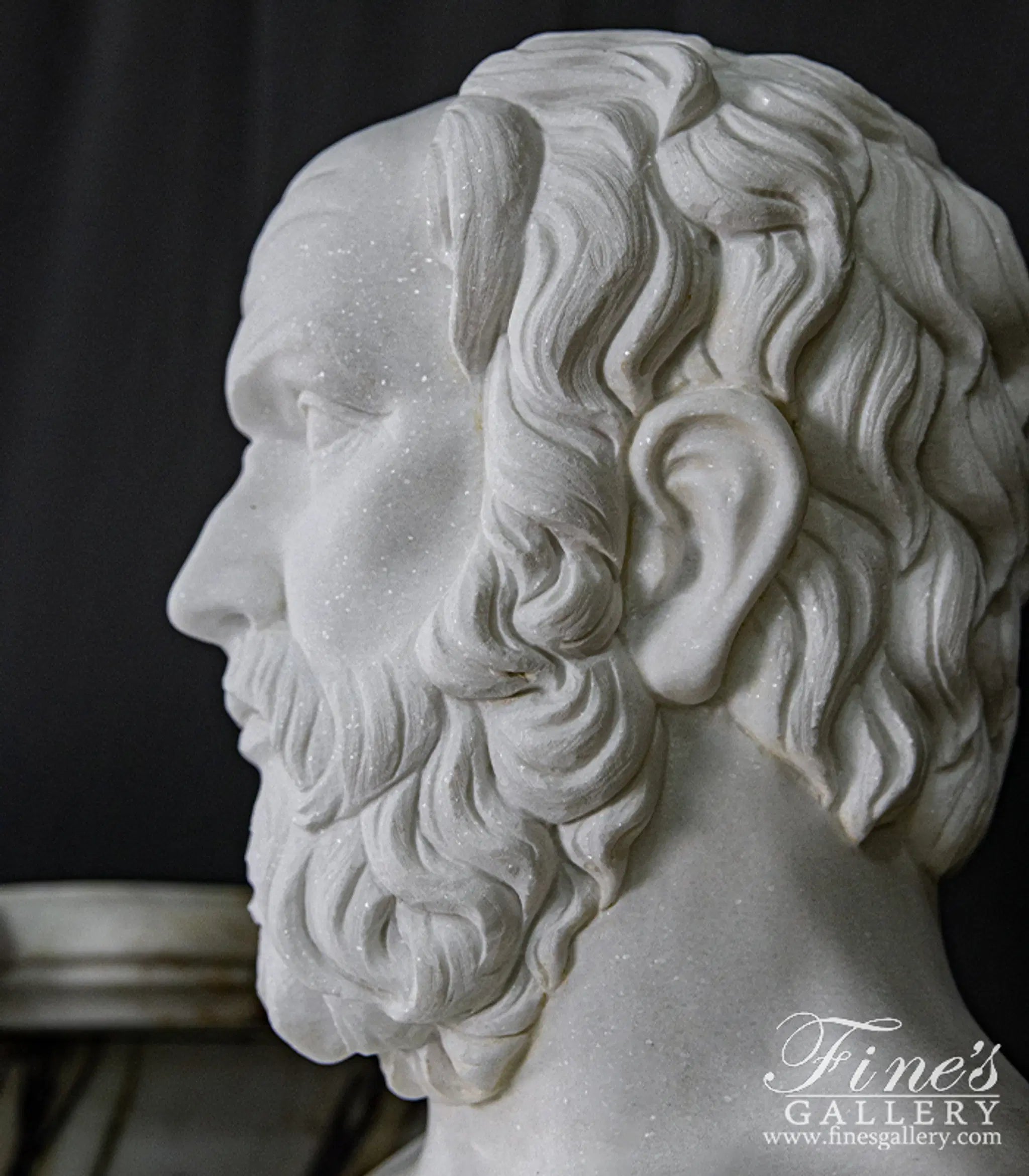 Bust of Plato in Statuary White Marble