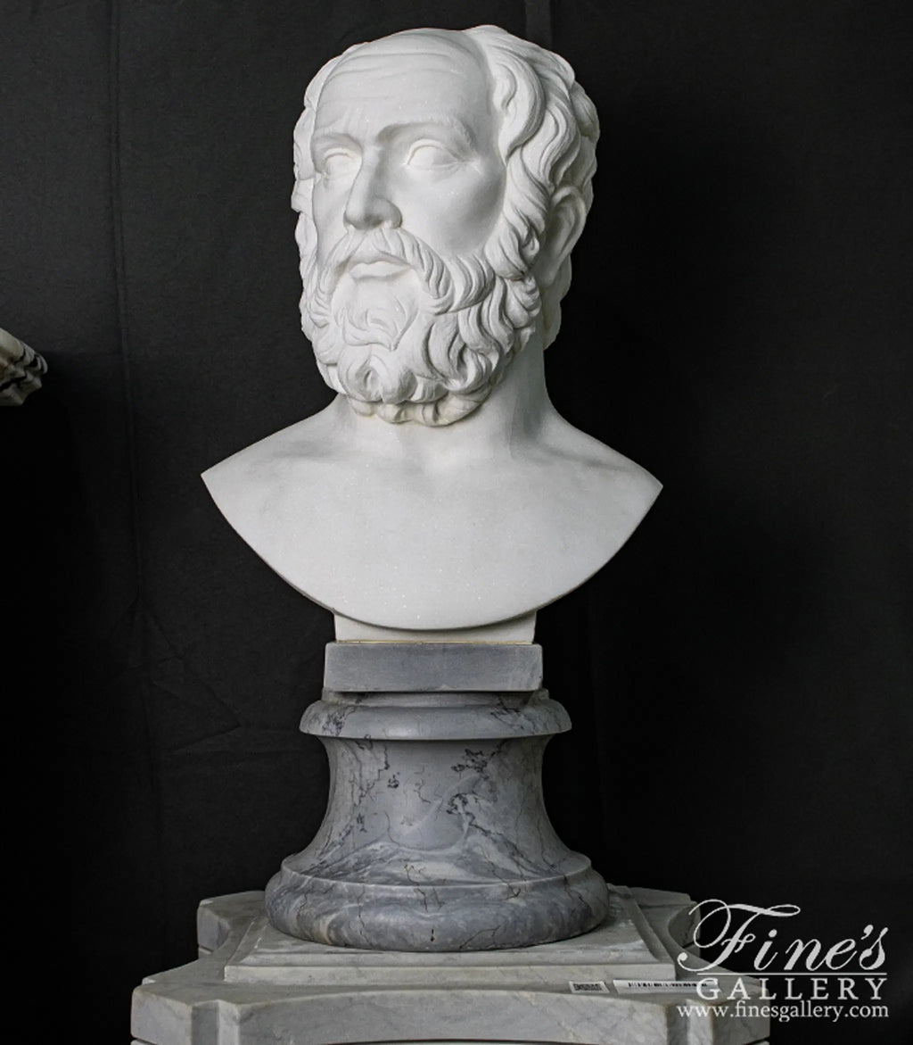 Bust of Plato in Statuary White Marble