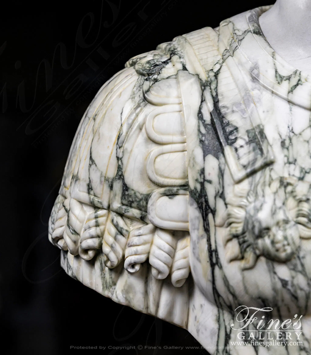 Augustus of Primaporta Bust in Statuary and Arabascato Marble