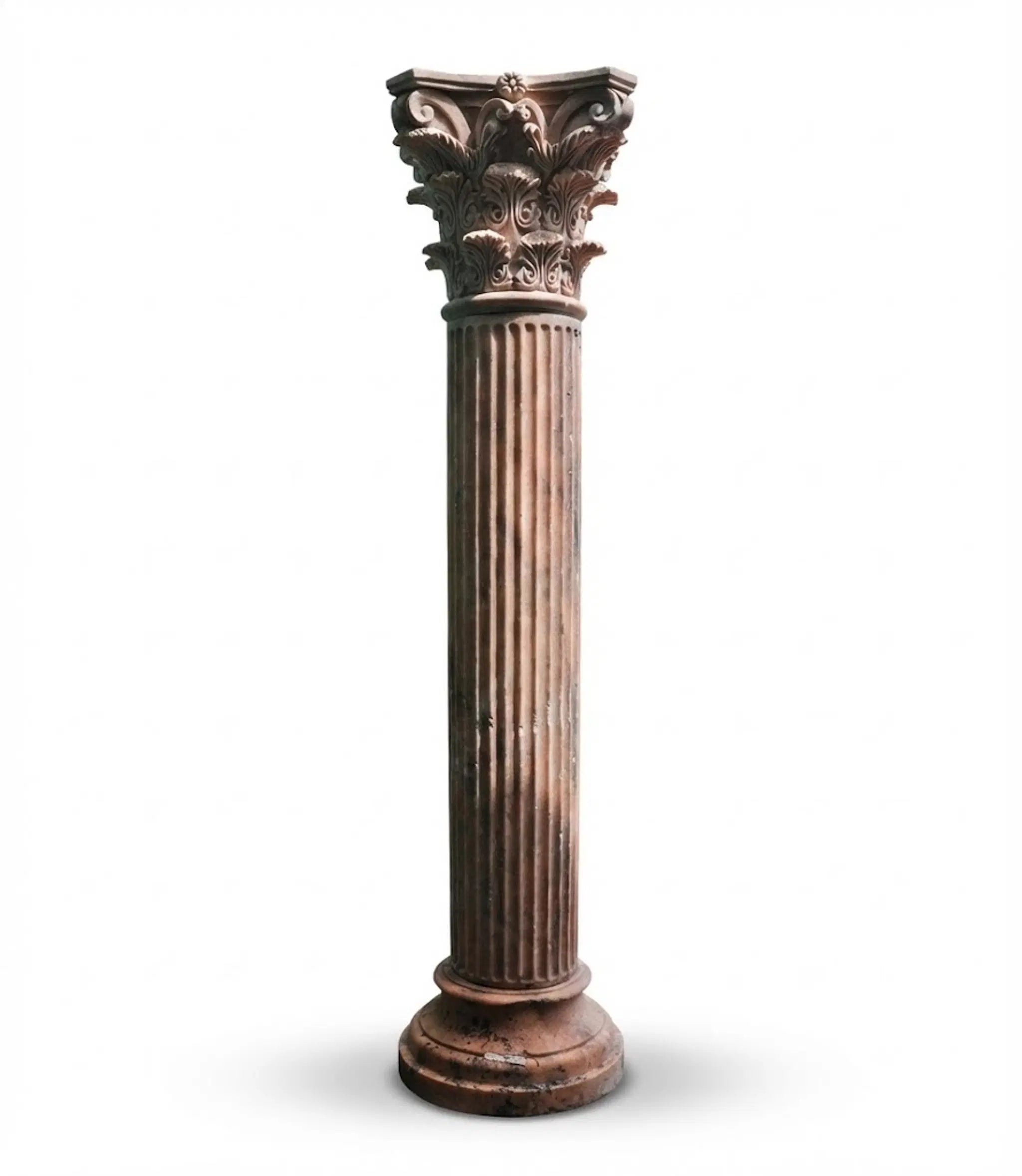Vintage Fluted Corinthian Marble Column
