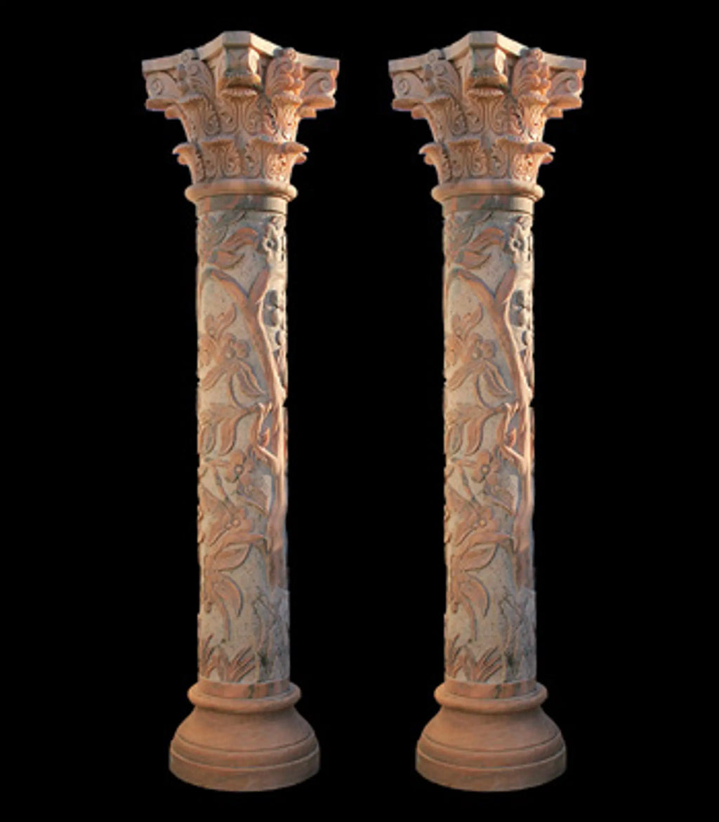 Floral Vine Column Pair
