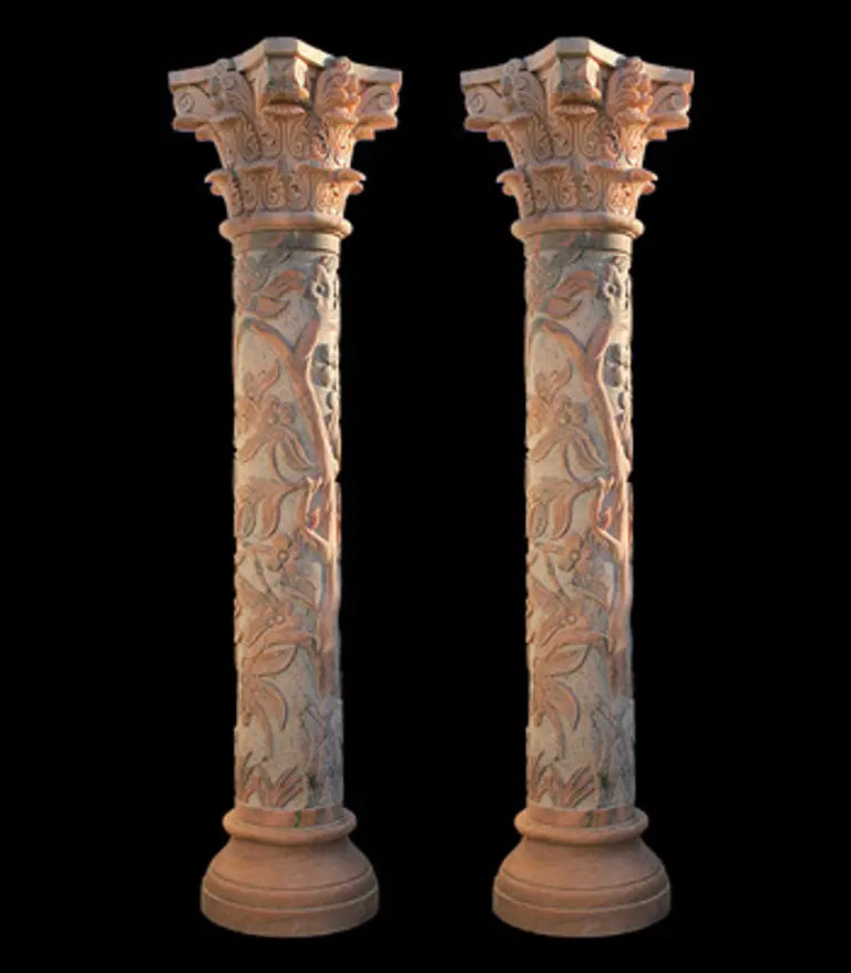 Floral Vine Column Pair