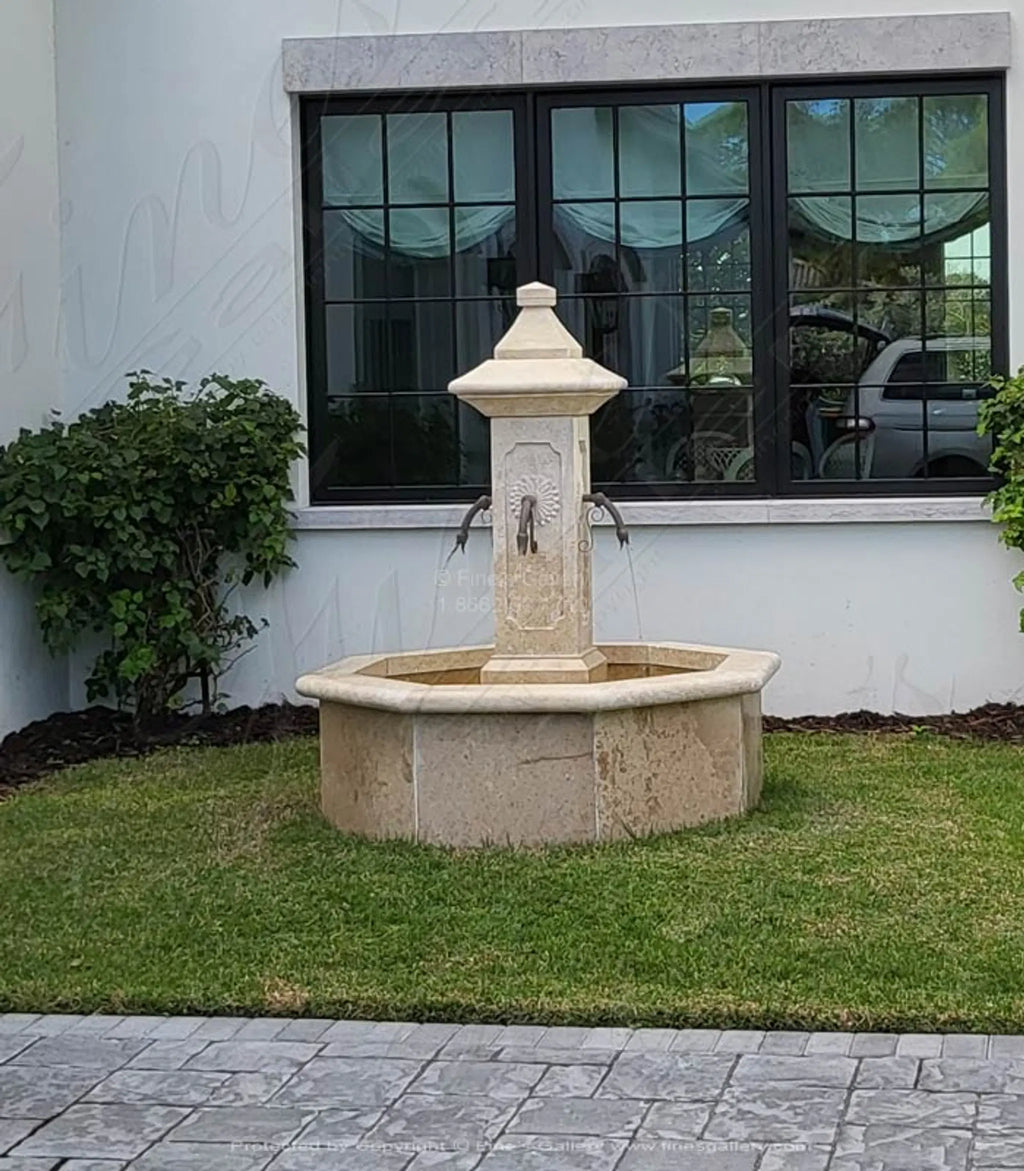 French Countryside Fountain in Classic Light Travertine