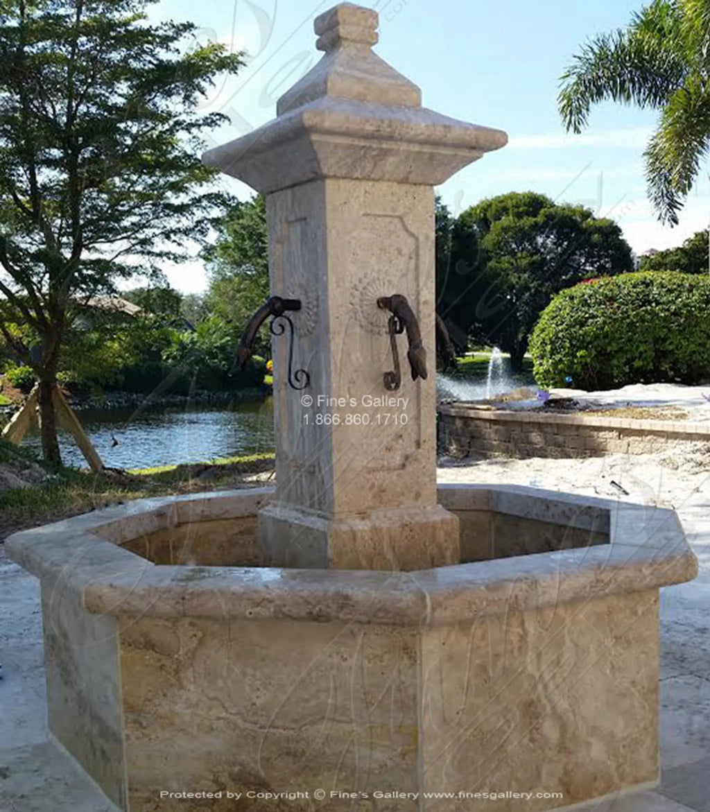 French Countryside Fountain in Classic Light Travertine