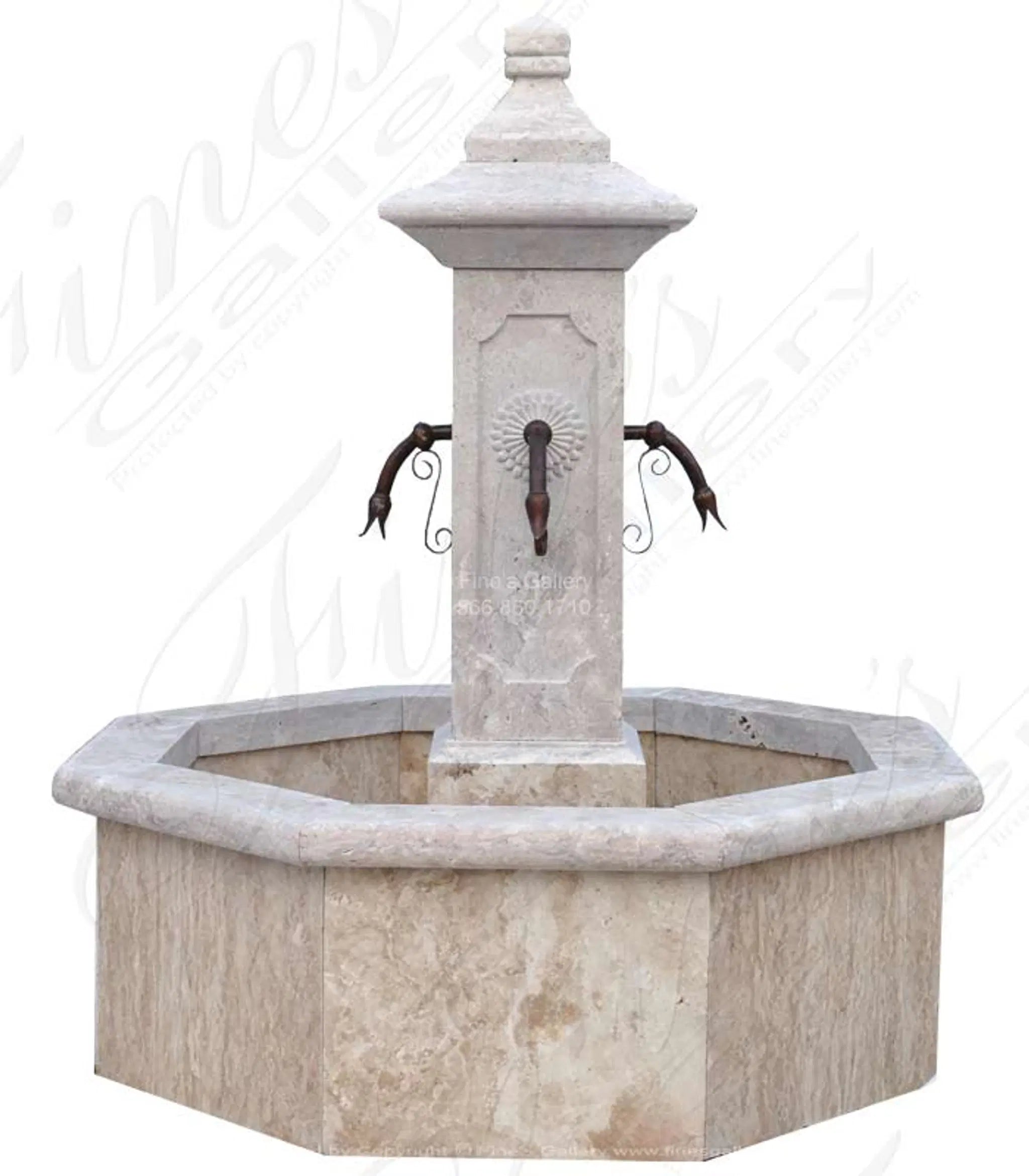 French Countryside Fountain in Classic Light Travertine