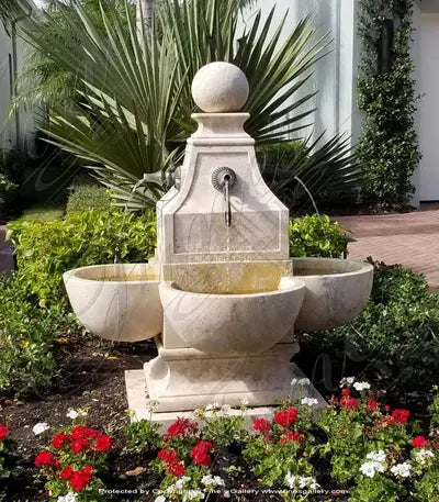 French Style Fountain in Light Travertine