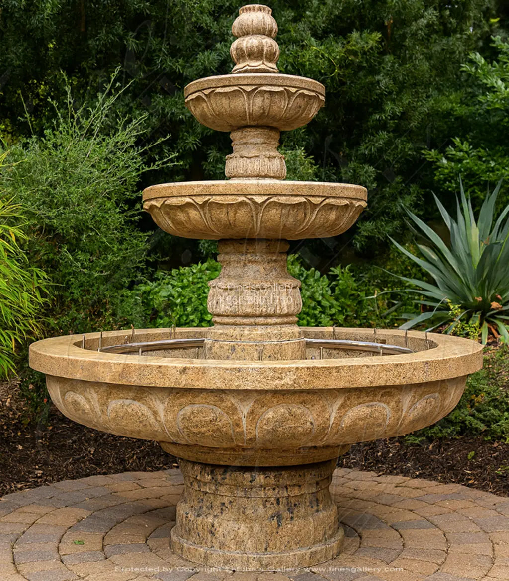 Three Tiered Granite Garden Fountain