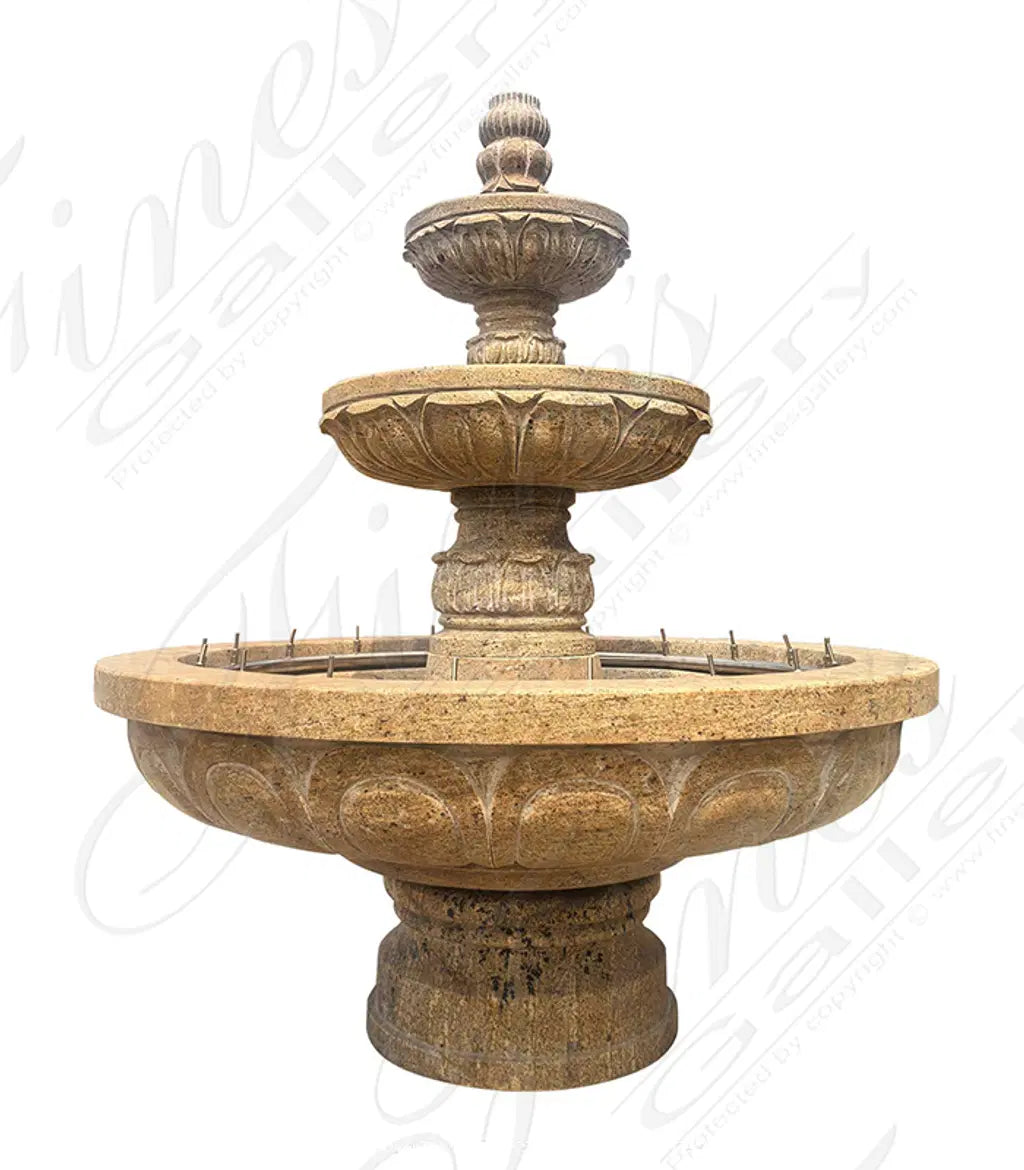 Three Tiered Granite Garden Fountain