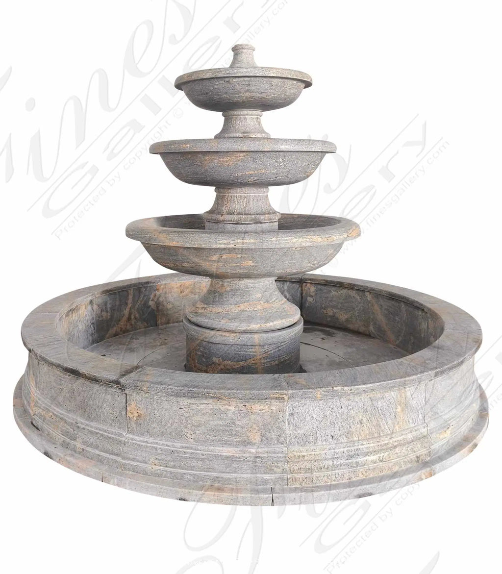 Three Tier Fountain in Antique Griggio Granite
