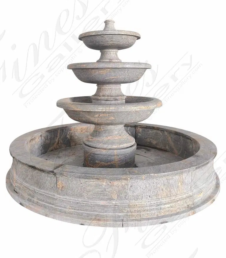 Three Tier Fountain in Antique Griggio Granite