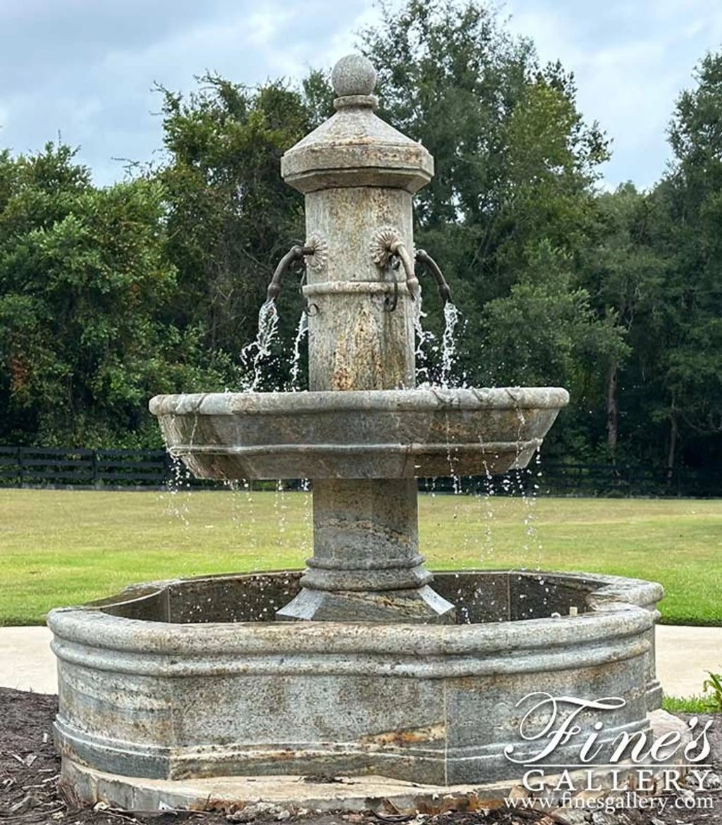 Antique Griggio Granite Old World Fountain Feature
