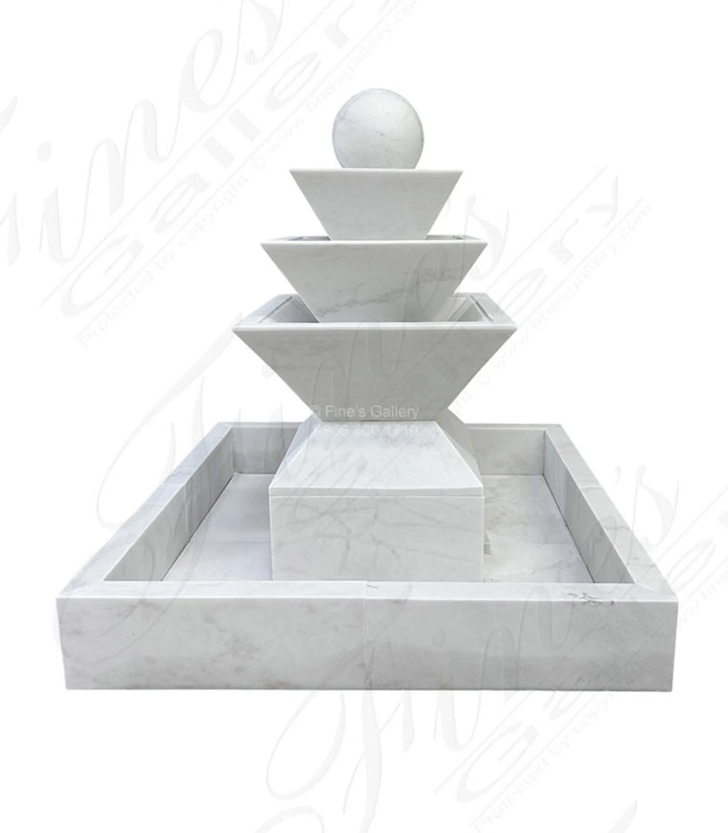 A Contemporary Fountain in Statuary White Marble