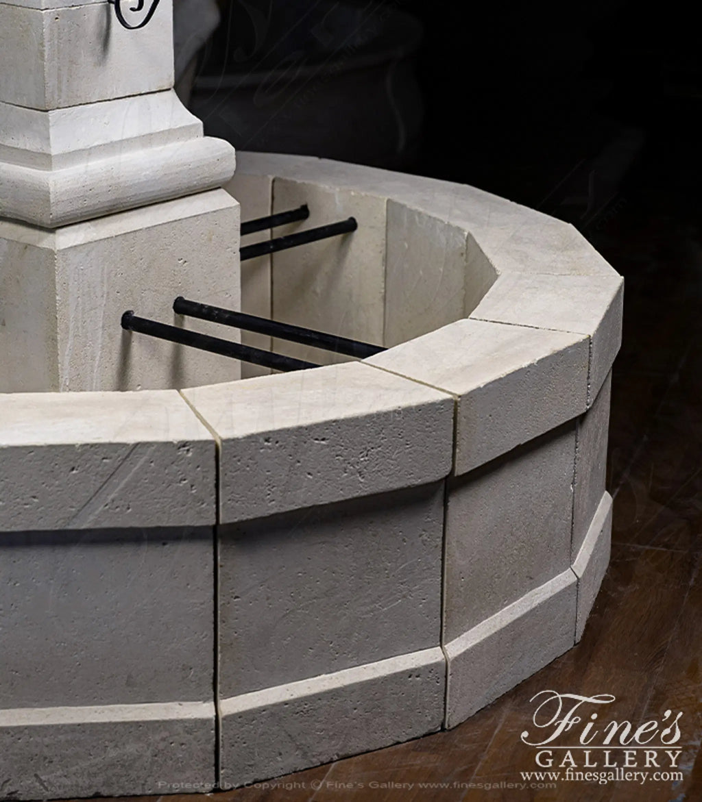 Old World Fountain in French Limestone