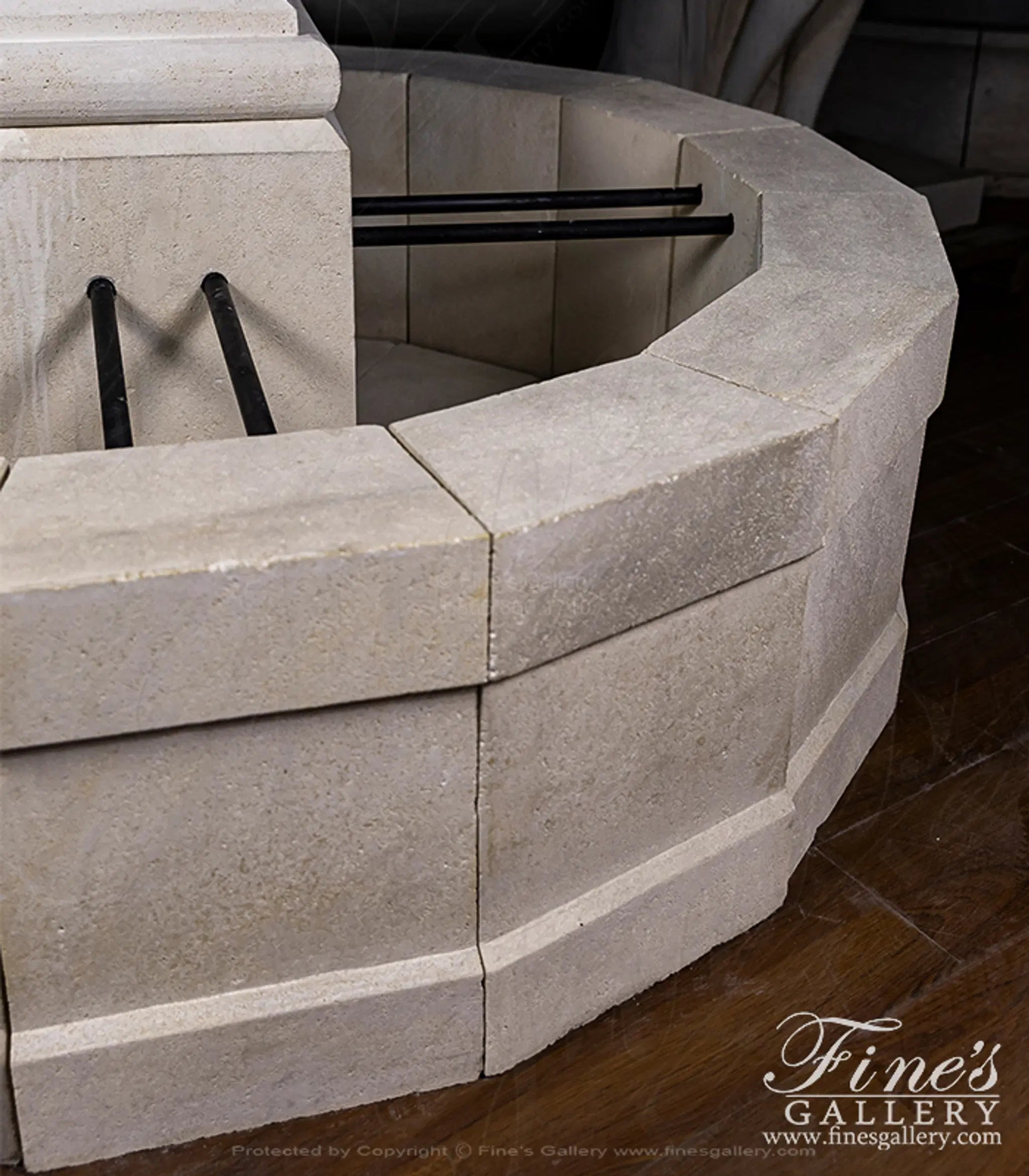 Old World Fountain in French Limestone