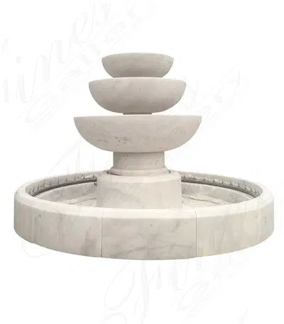 Simplistic Three Tiered Fountain in Statuary Marble