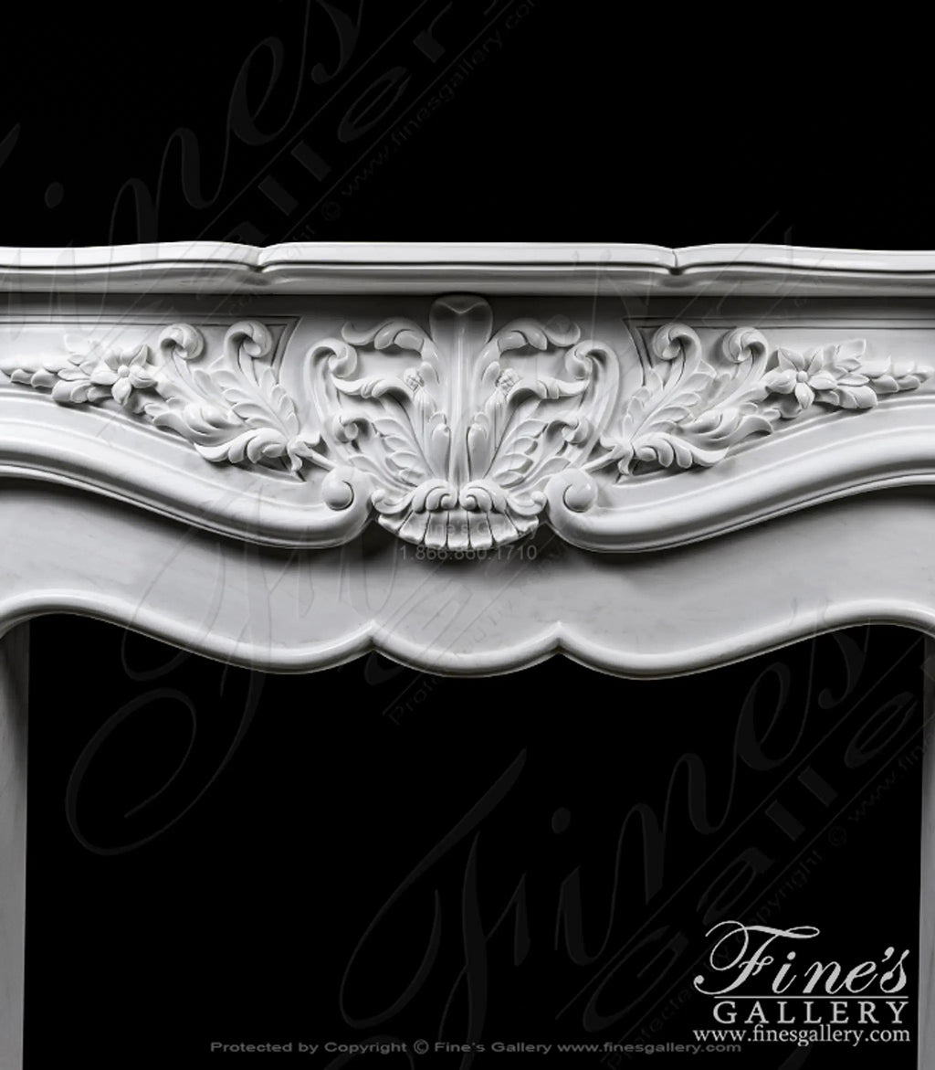 Oversized French Mantel in Statuary White Marble