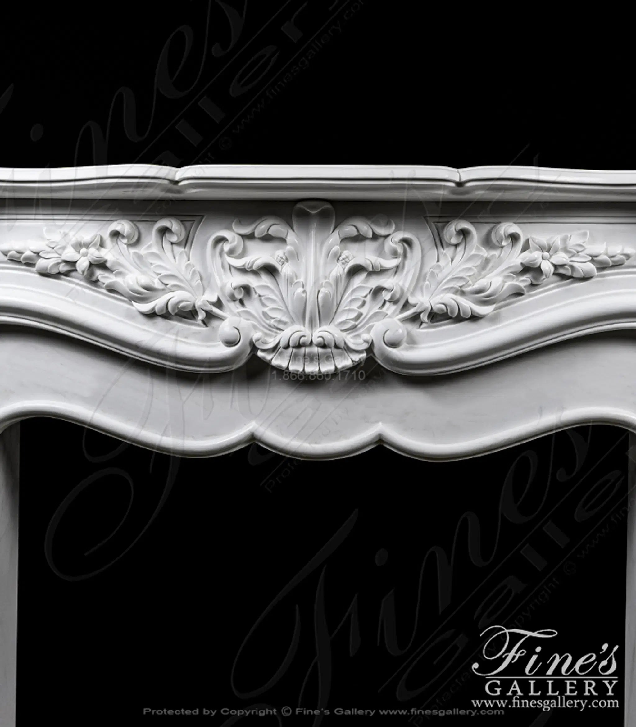 Oversized French Mantel in Statuary White Marble