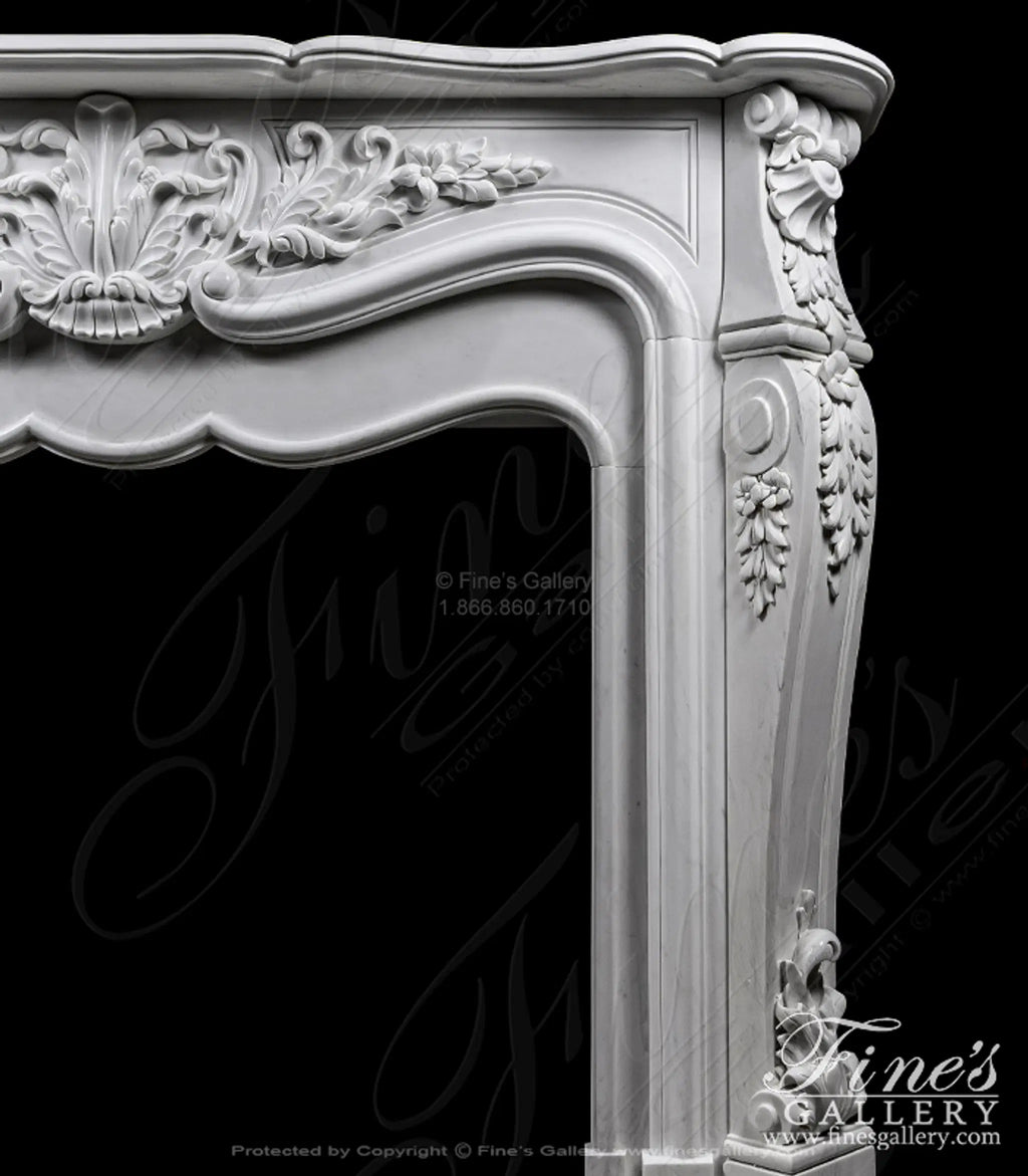Oversized French Mantel in Statuary White Marble