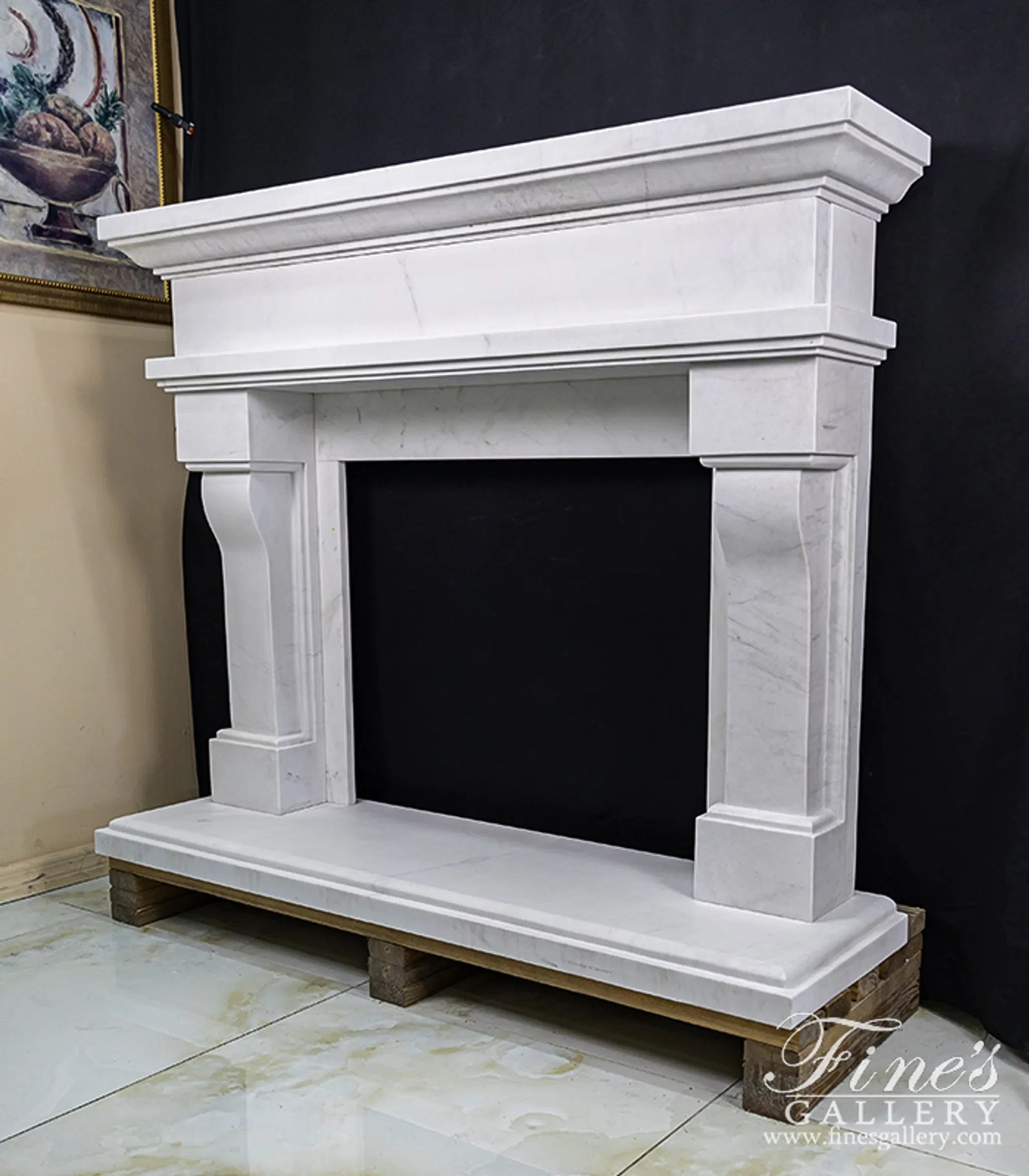 Minimalistic Mantel in Statuary Marble