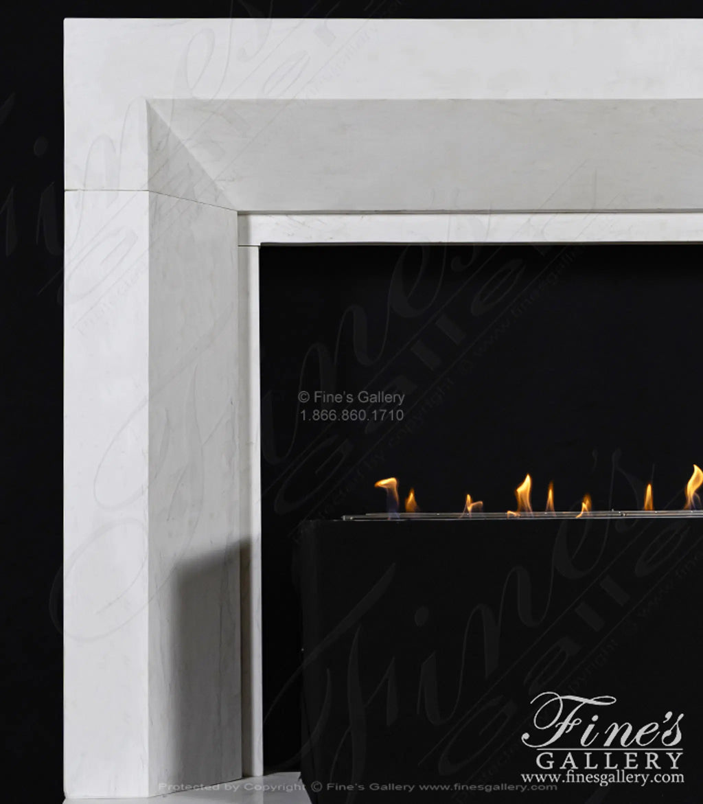 Modern Fireplace in Solid Statuary Marble