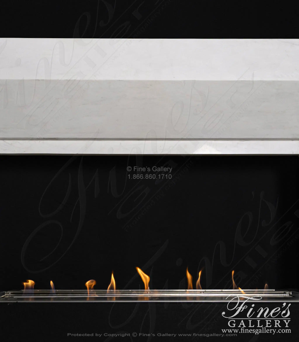 Modern Fireplace in Solid Statuary Marble