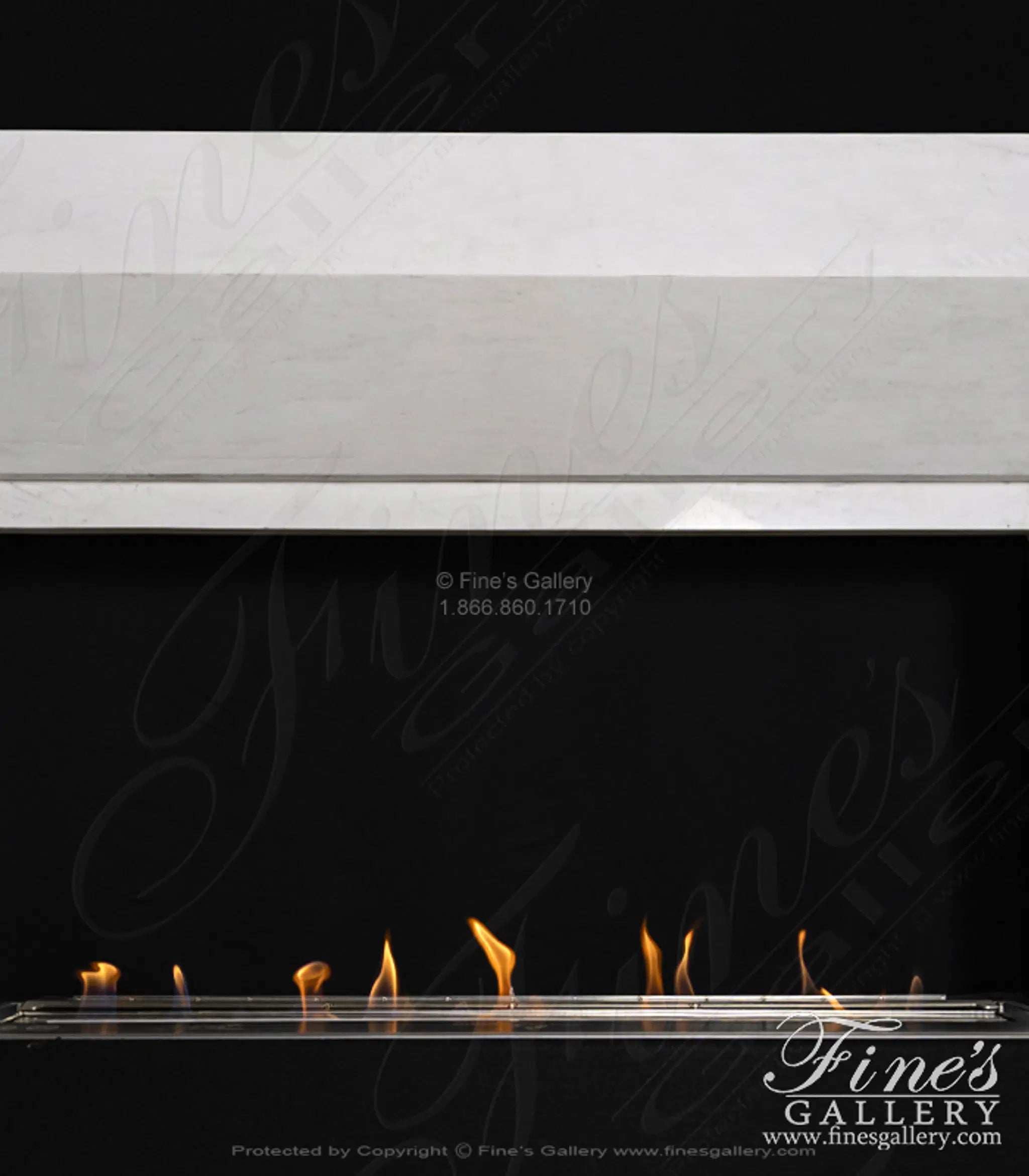 Modern Fireplace in Solid Statuary Marble