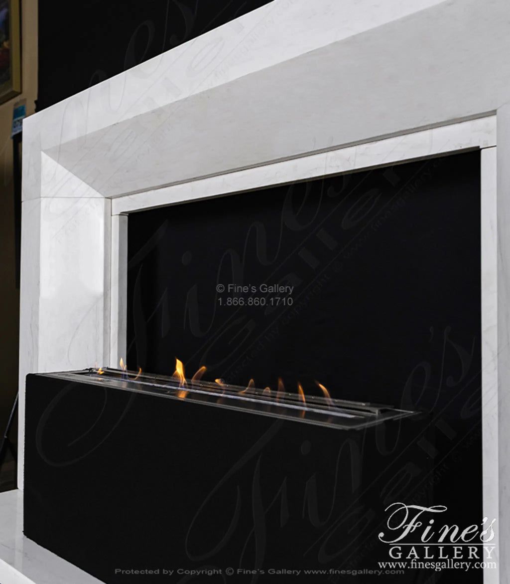 Modern Fireplace in Solid Statuary Marble