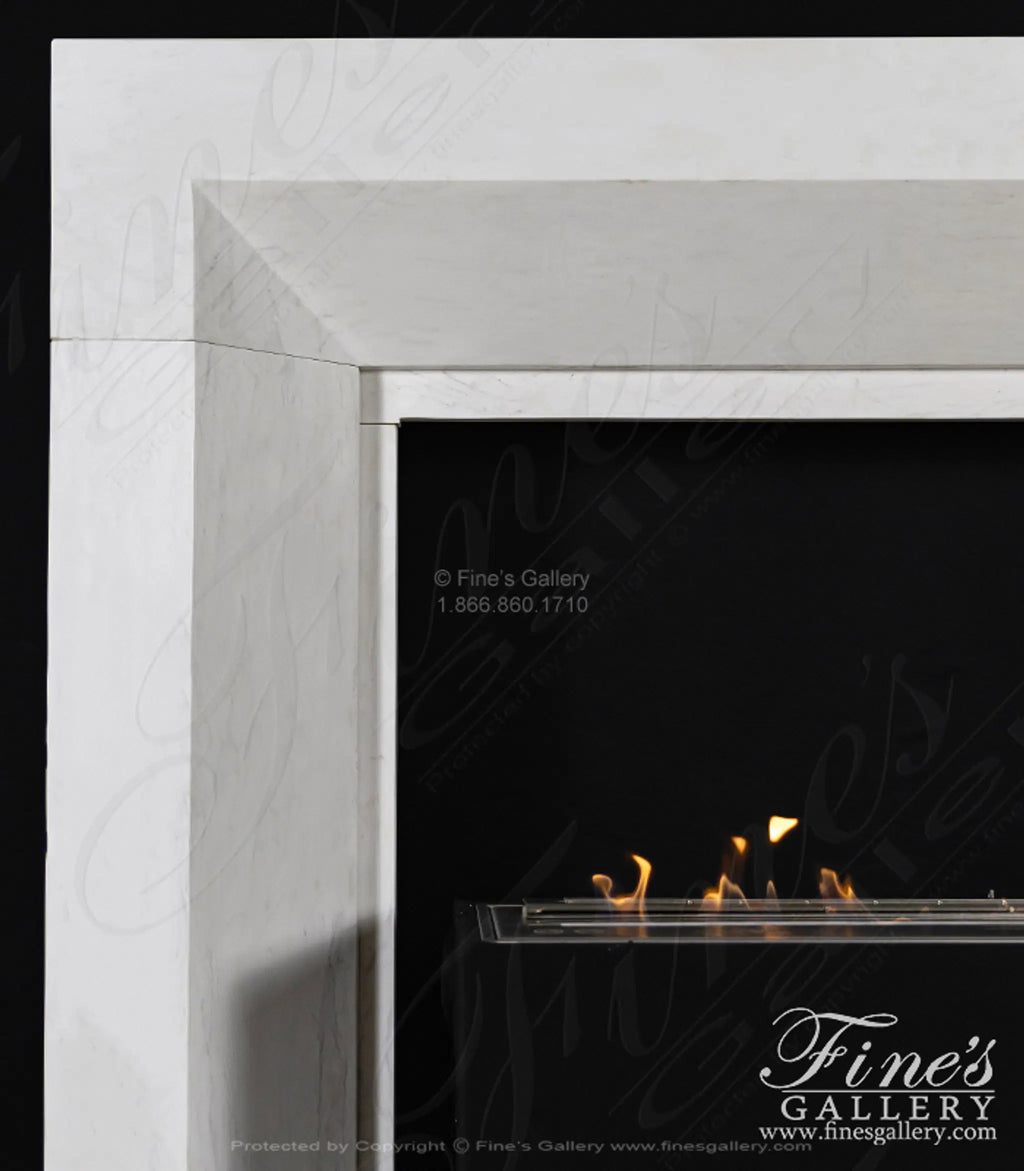 Modern Fireplace in Solid Statuary Marble