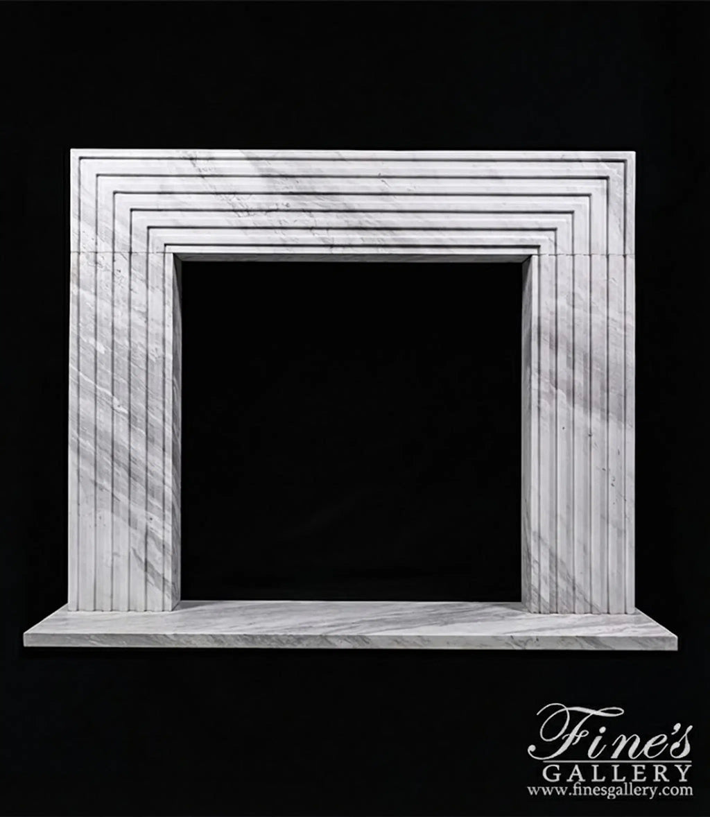 Modern Grecian Volakas Marble Mantel