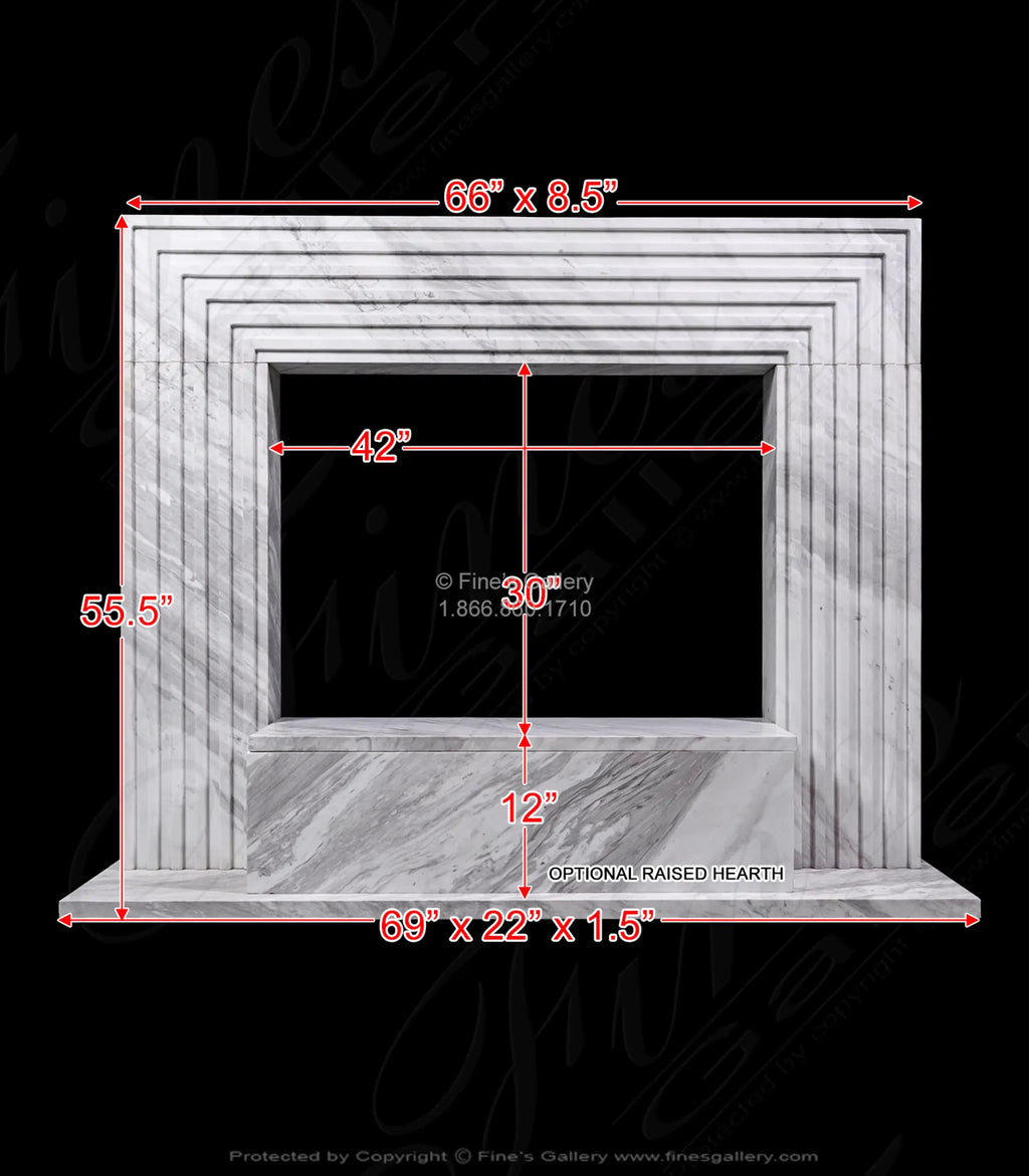 Modern Grecian Volakas Marble Mantel