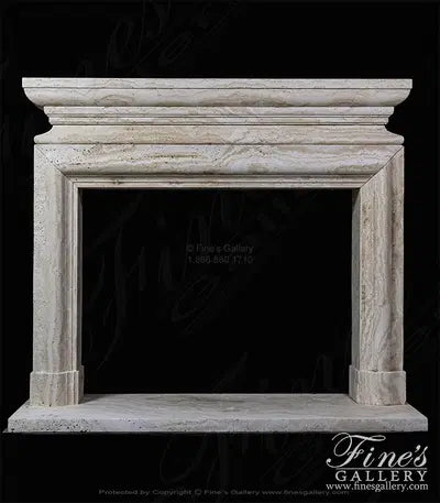 A Bolection Style Mantel in Exotic Italian Ivory Travertine