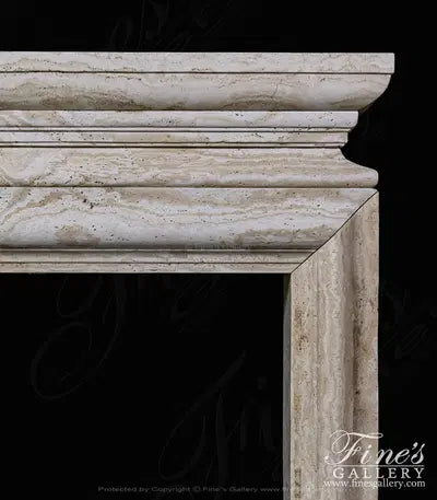 A Bolection Style Mantel in Exotic Italian Ivory Travertine