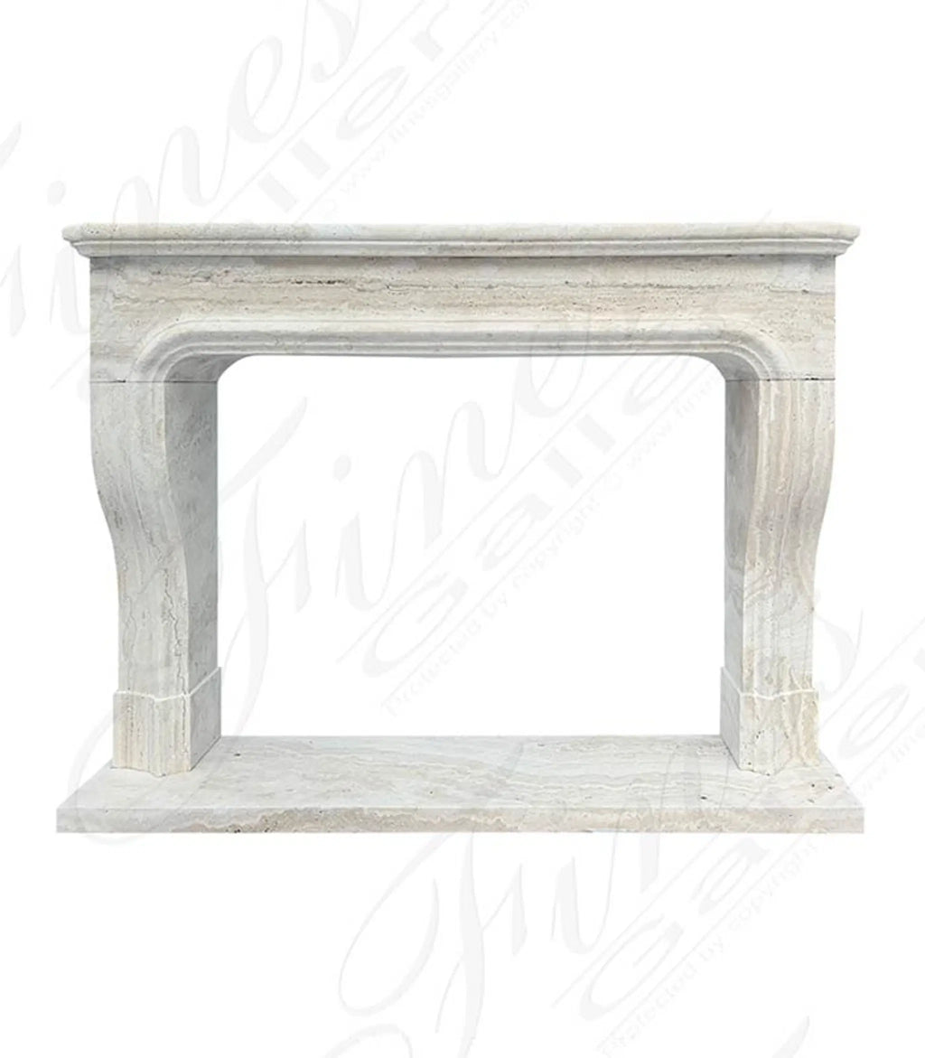 Oversized Classic Style Mantel In Italian Ivory Travertine