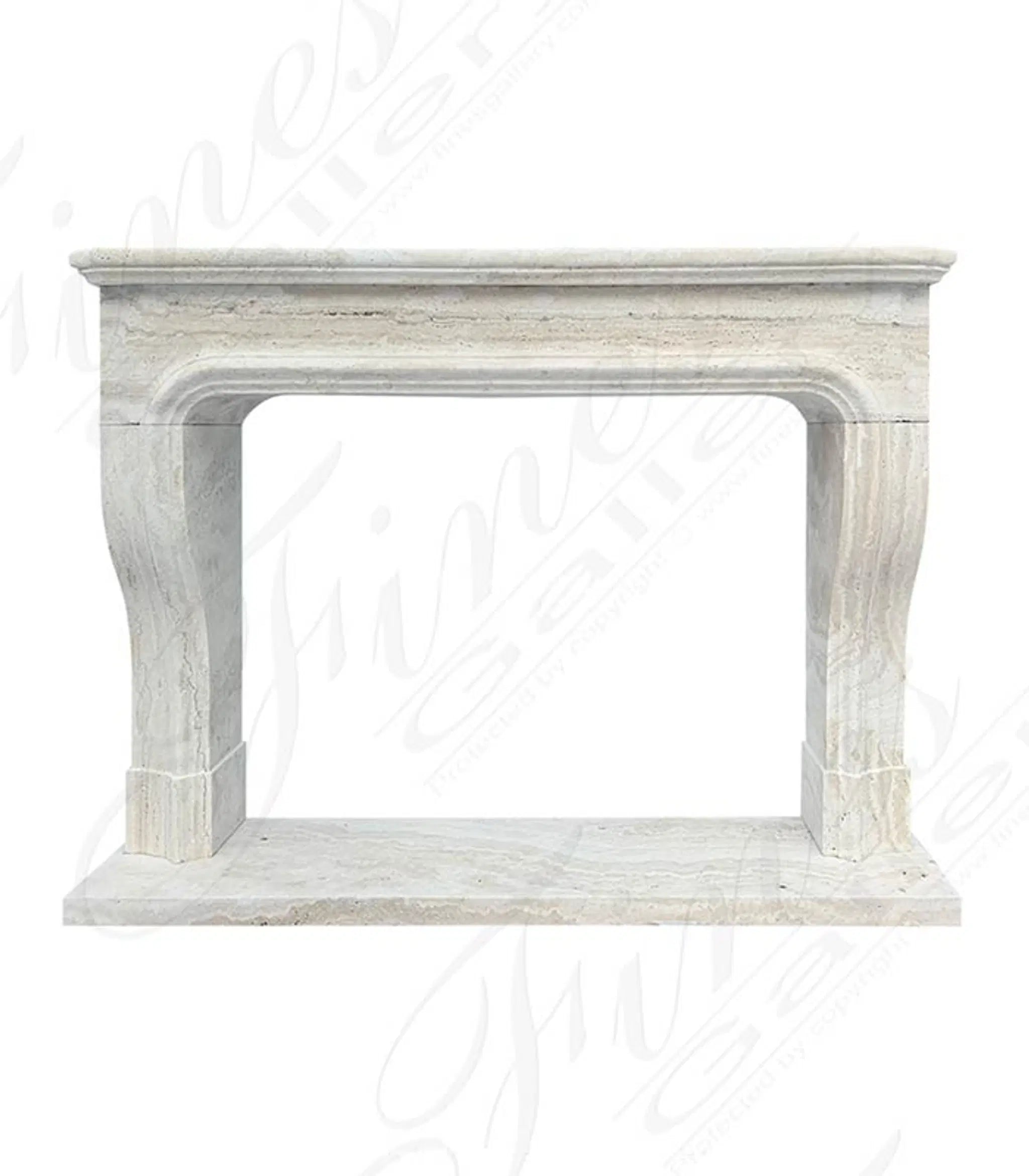 Oversized Classic Style Mantel In Italian Ivory Travertine